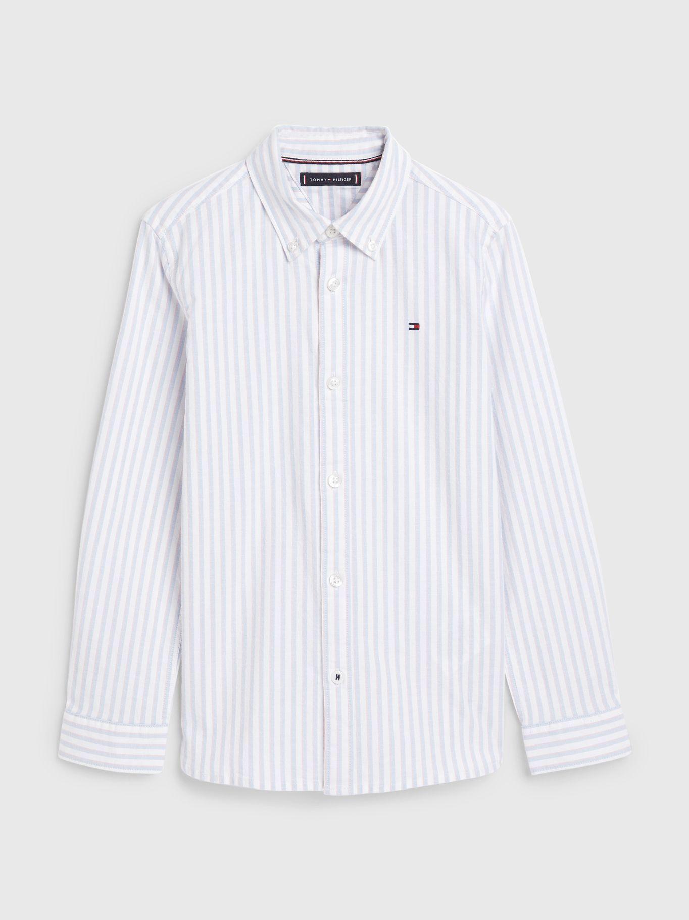 Camisa Essential Oxford De Rayas Blanco Tommy Hilfiger-0