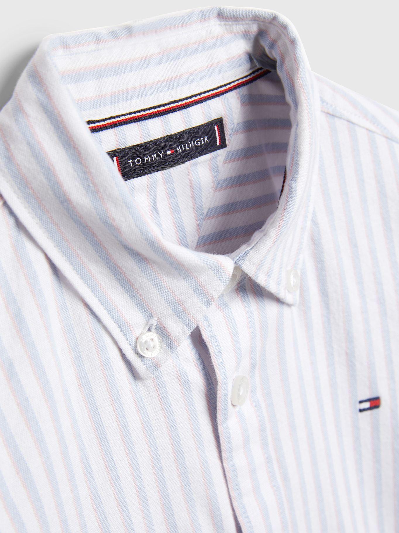 Camisa Essential Oxford De Rayas Blanco Tommy Hilfiger-2