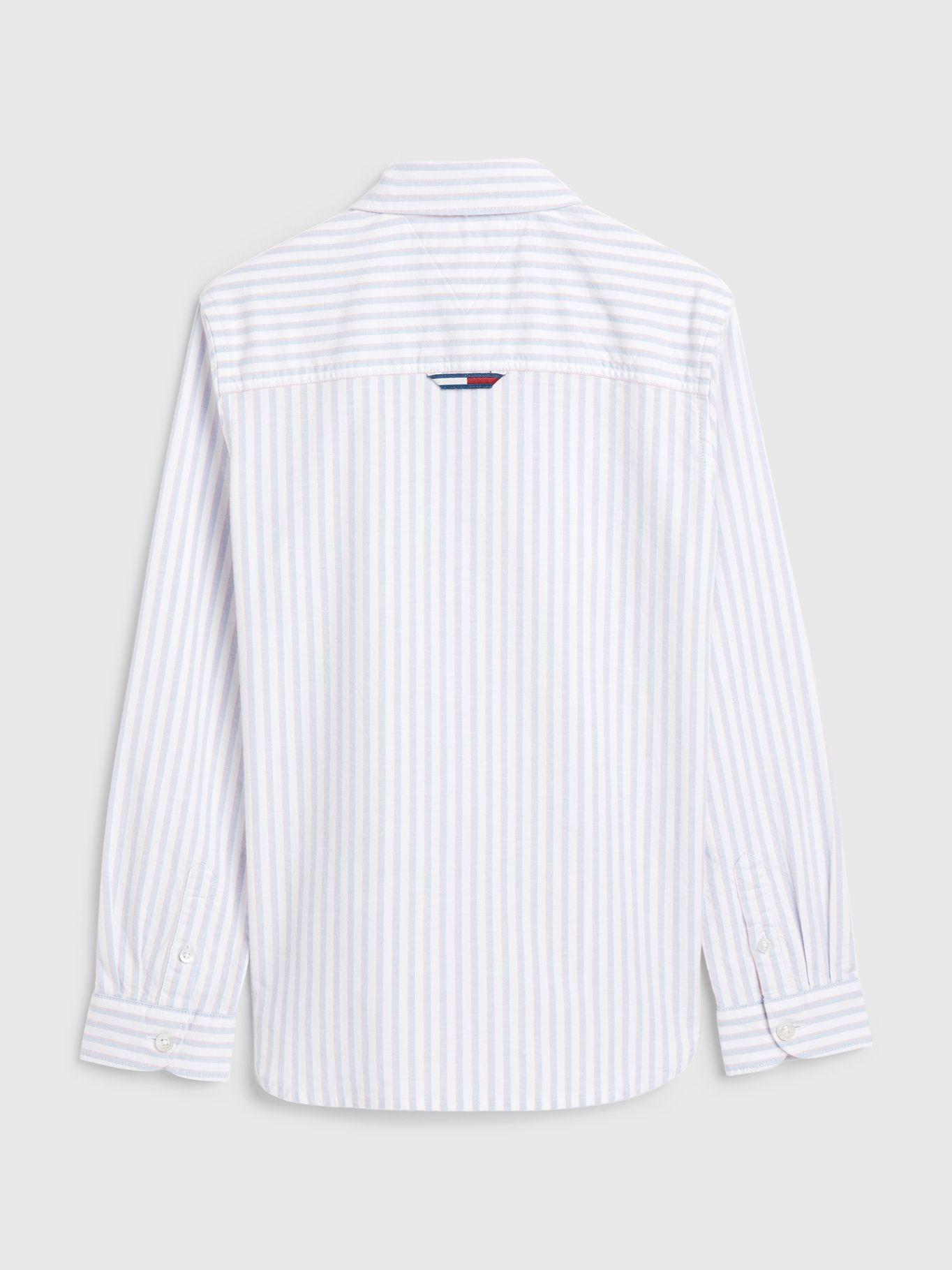 Camisa Essential Oxford De Rayas Blanco Tommy Hilfiger-1
