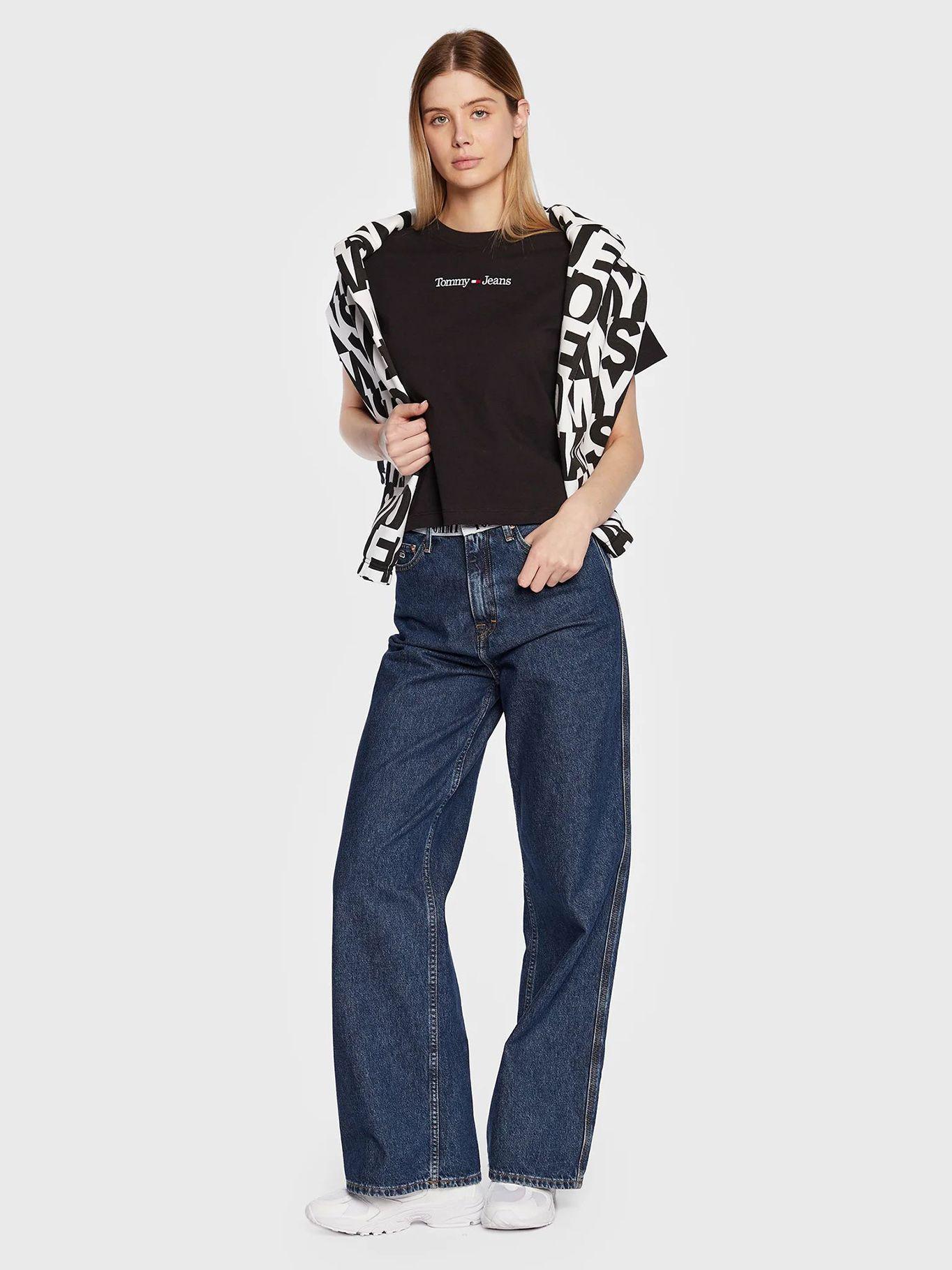 Polera Classic Serif Logo Negro Tommy Jeans-1