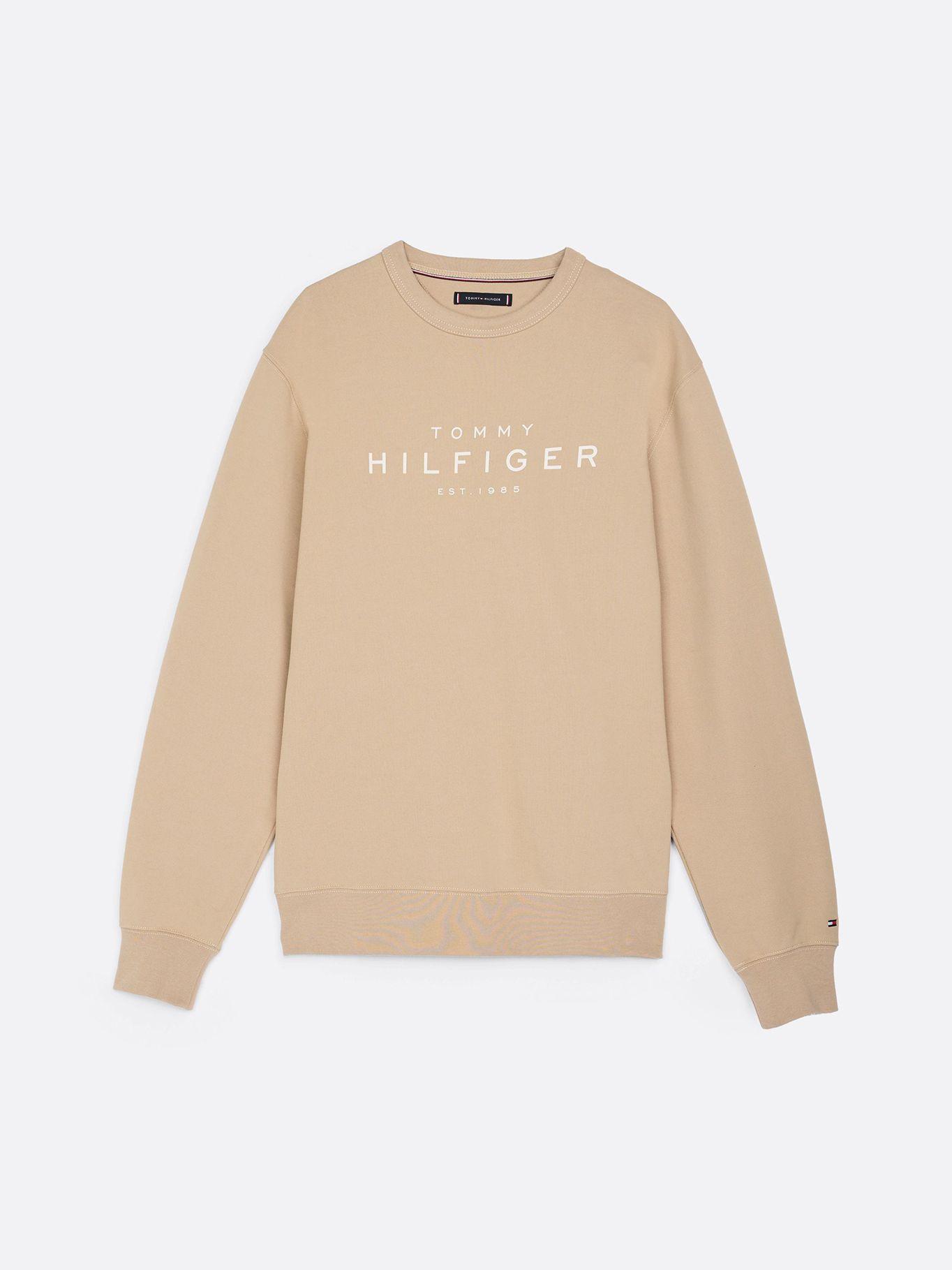 Polerón Solid Con Logo Beige Tommy Hilfiger-4