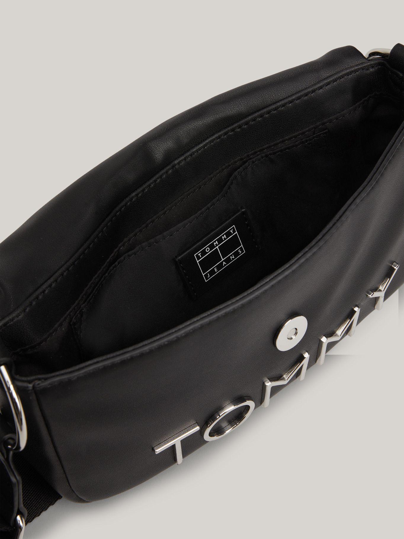 Bandolera Con Solapa Metálico Negro Tommy Hilfiger-3