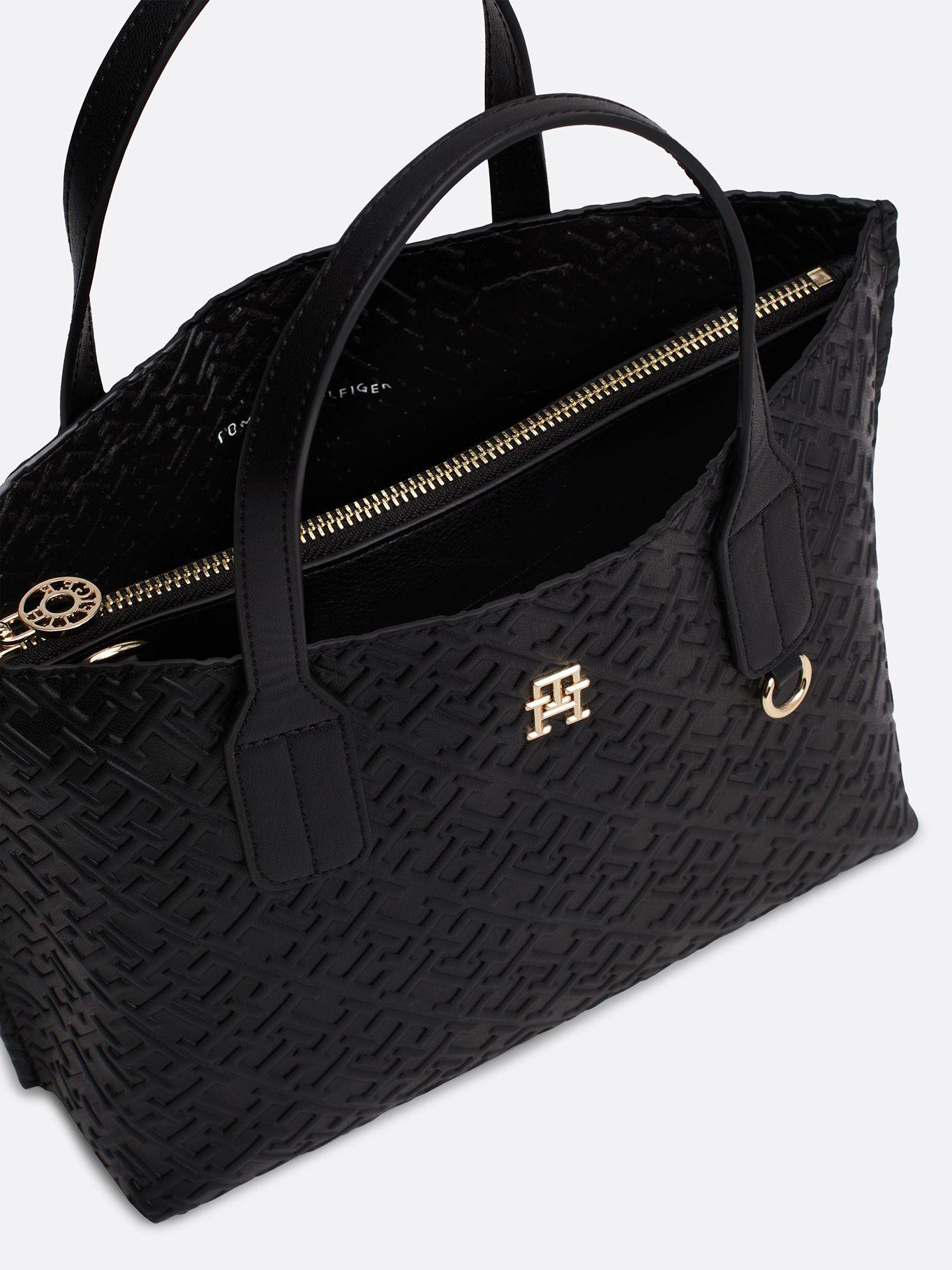 Tote Con Monogramas En Relieve Negro Tommy Hilfiger-2