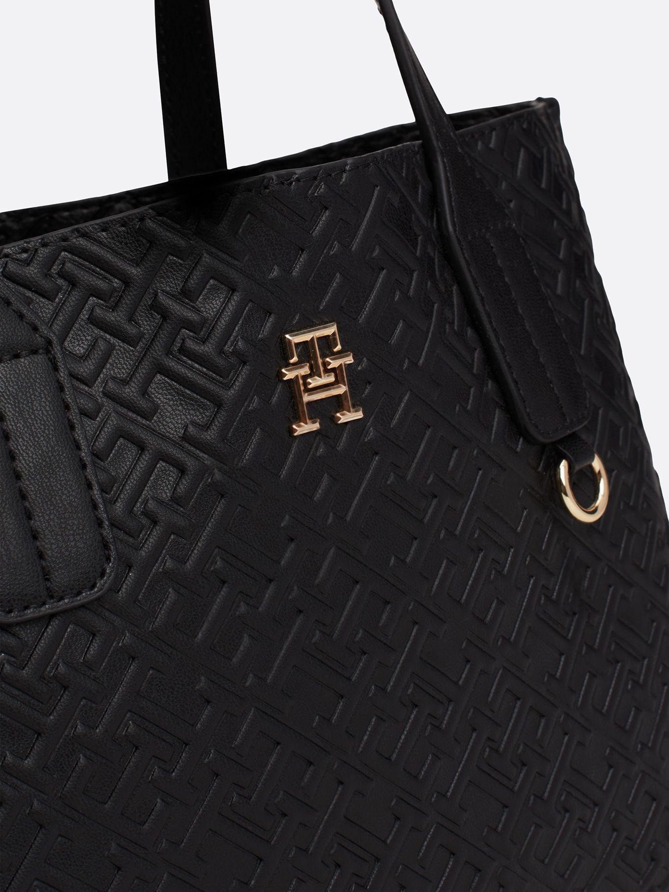 Tote Con Monogramas En Relieve Negro Tommy Hilfiger-3