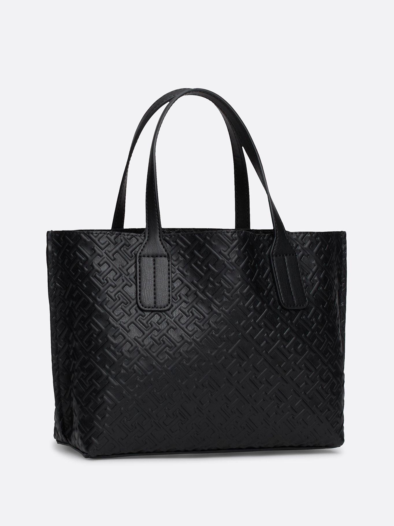 Tote Con Monogramas En Relieve Negro Tommy Hilfiger-4