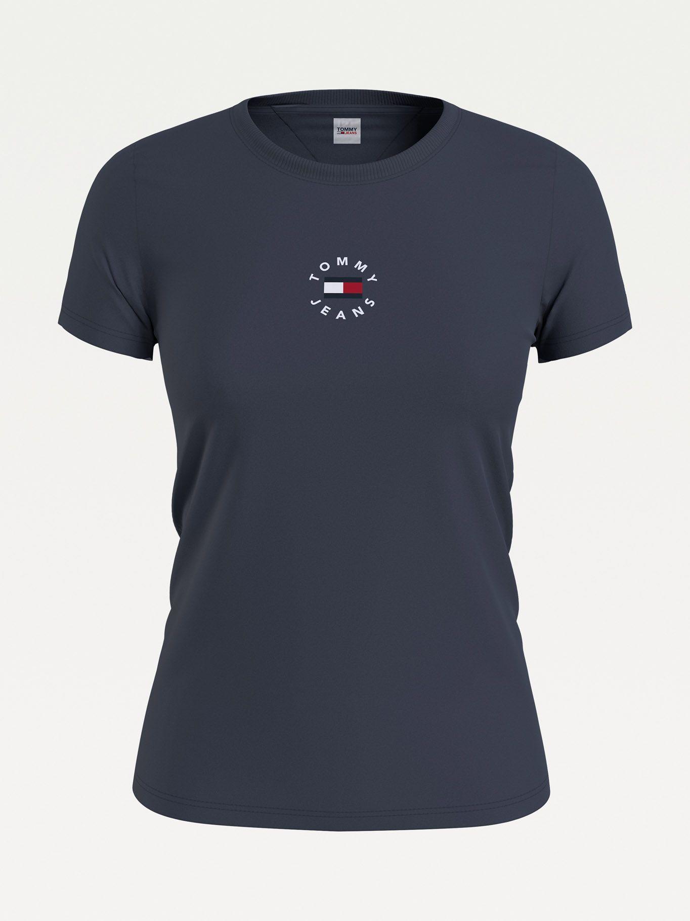 Polera Slim Tiny Logo Azul Tommy Jeans F2-0