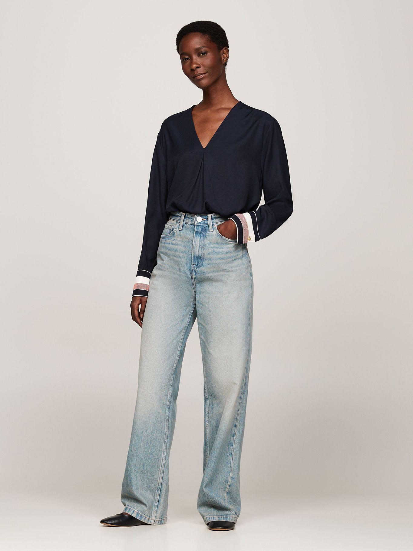 Blusa Global Stripe Con Logo Azul Tommy Hilfiger-1