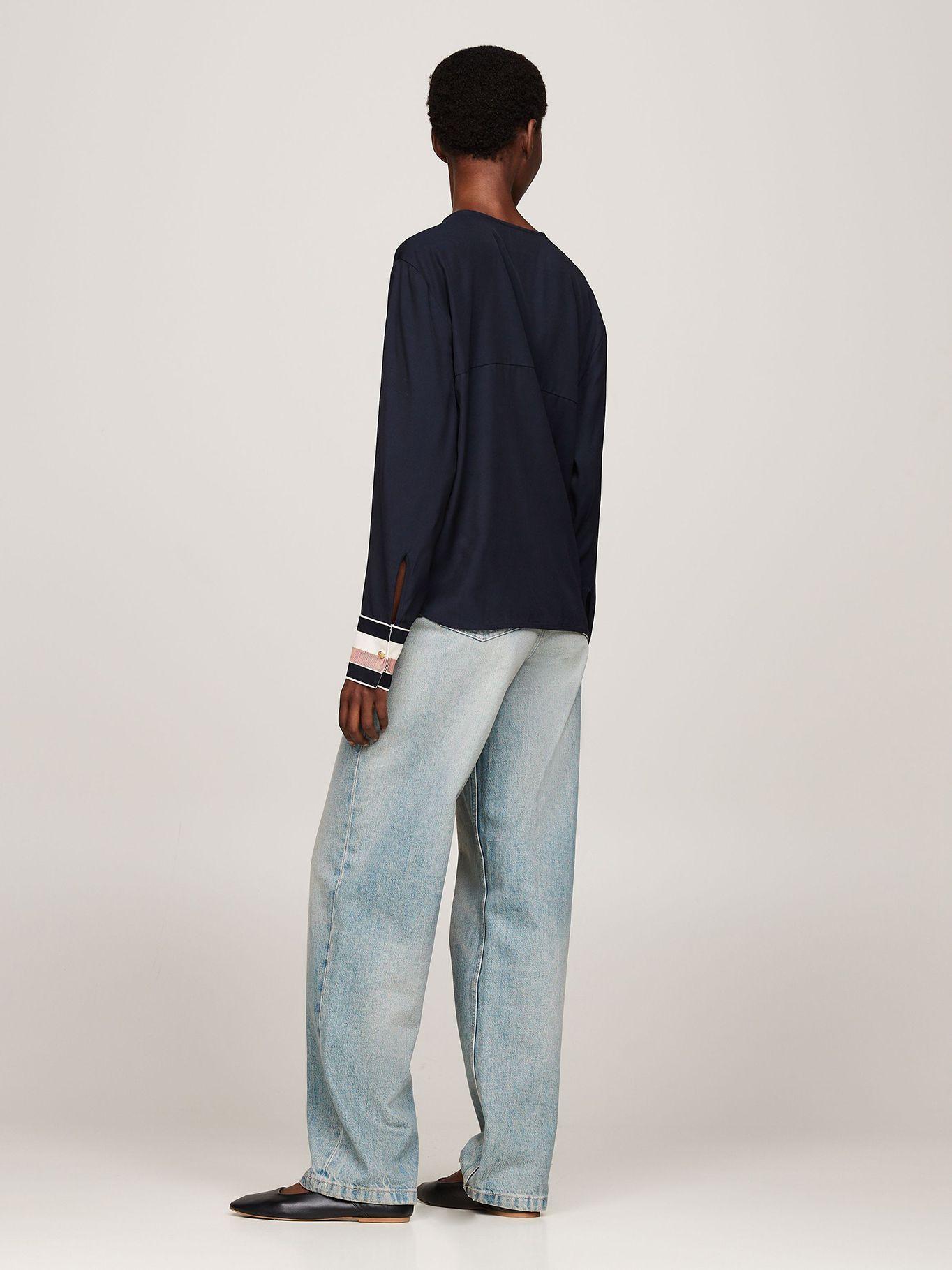 Blusa Global Stripe Con Logo Azul Tommy Hilfiger-2