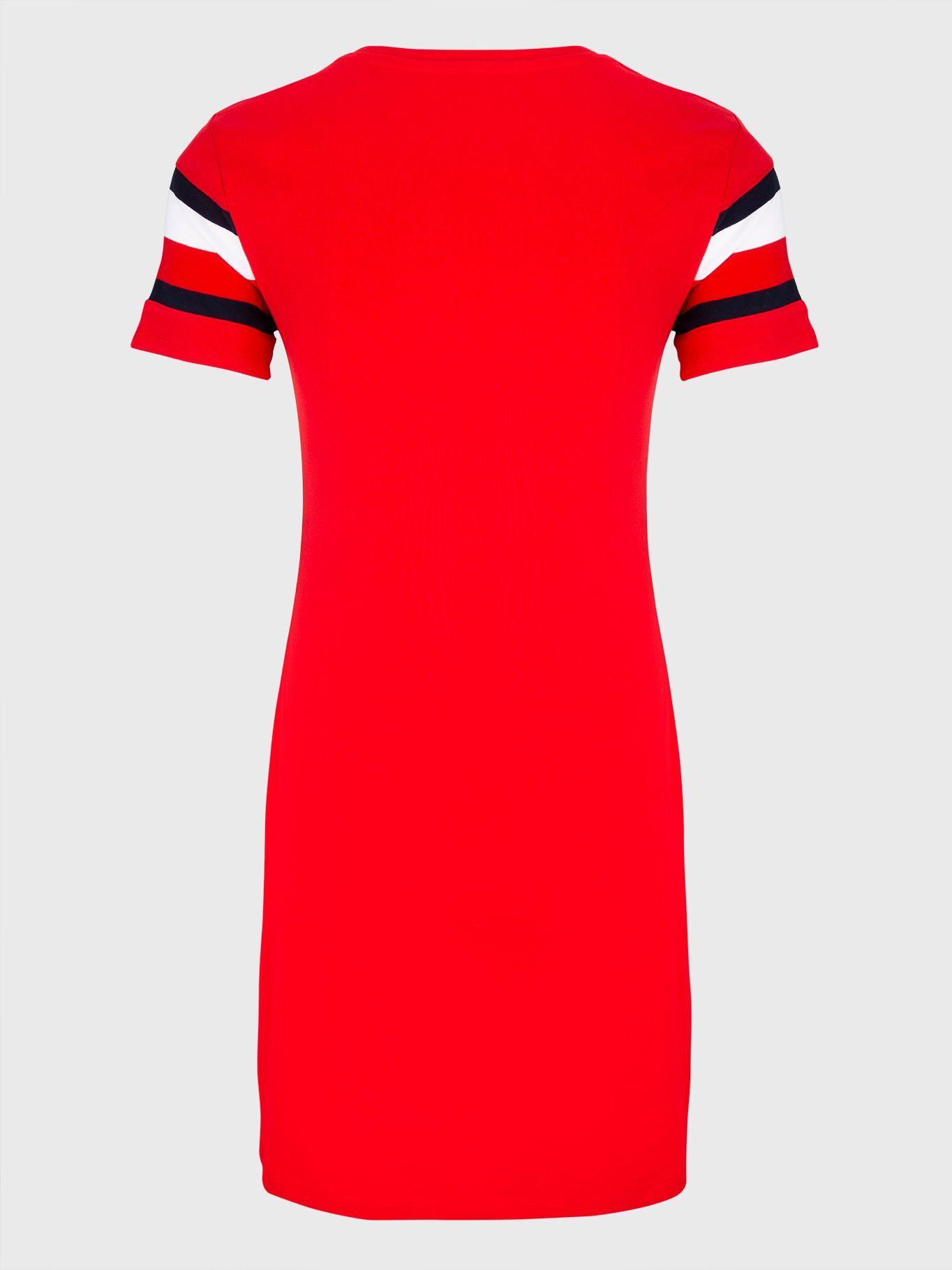 Vestido Global Stripe Logo Rojo Tommy Hilfiger-1
