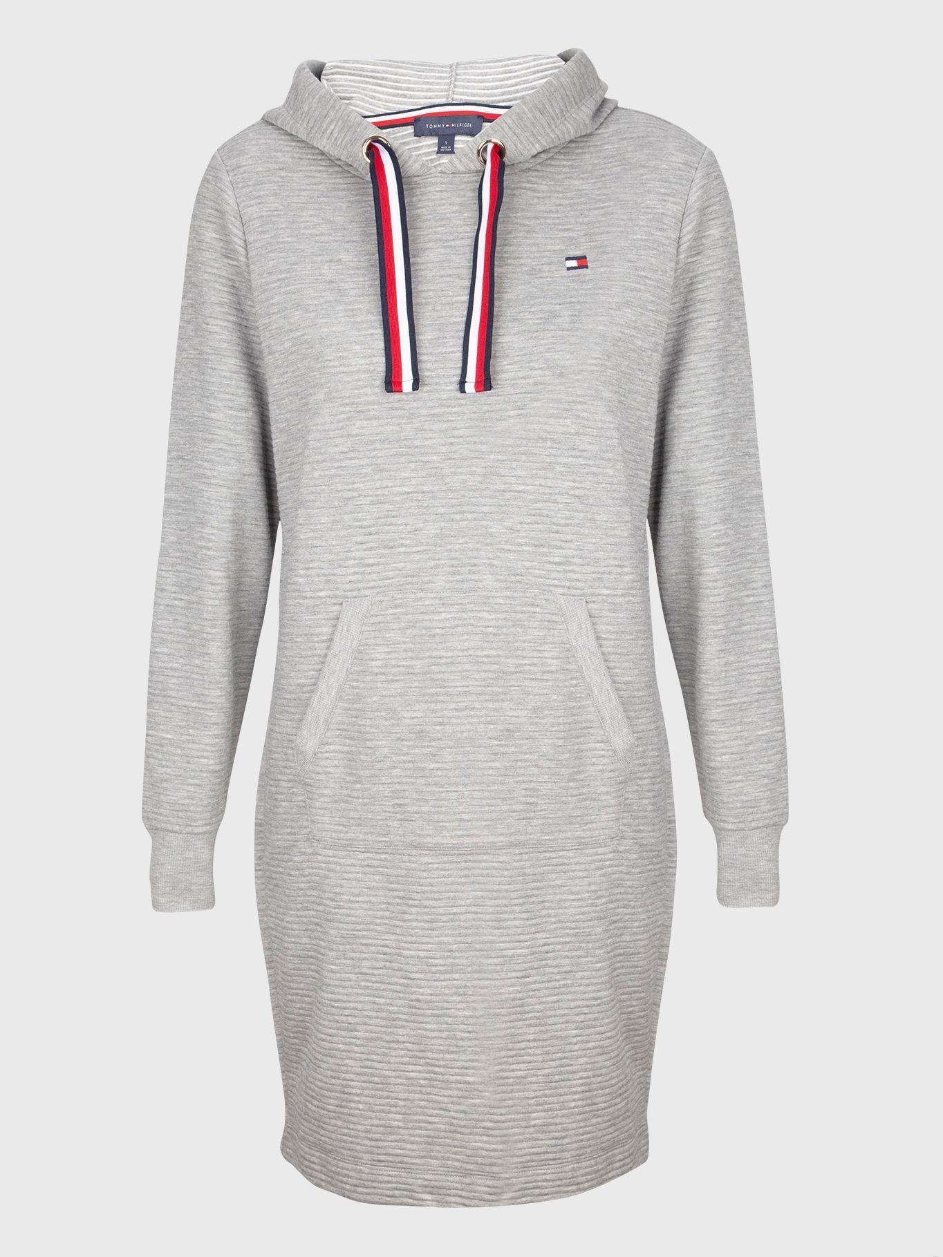 Vestido Hoodie Ottoman Gris Tommy Hilfiger-0