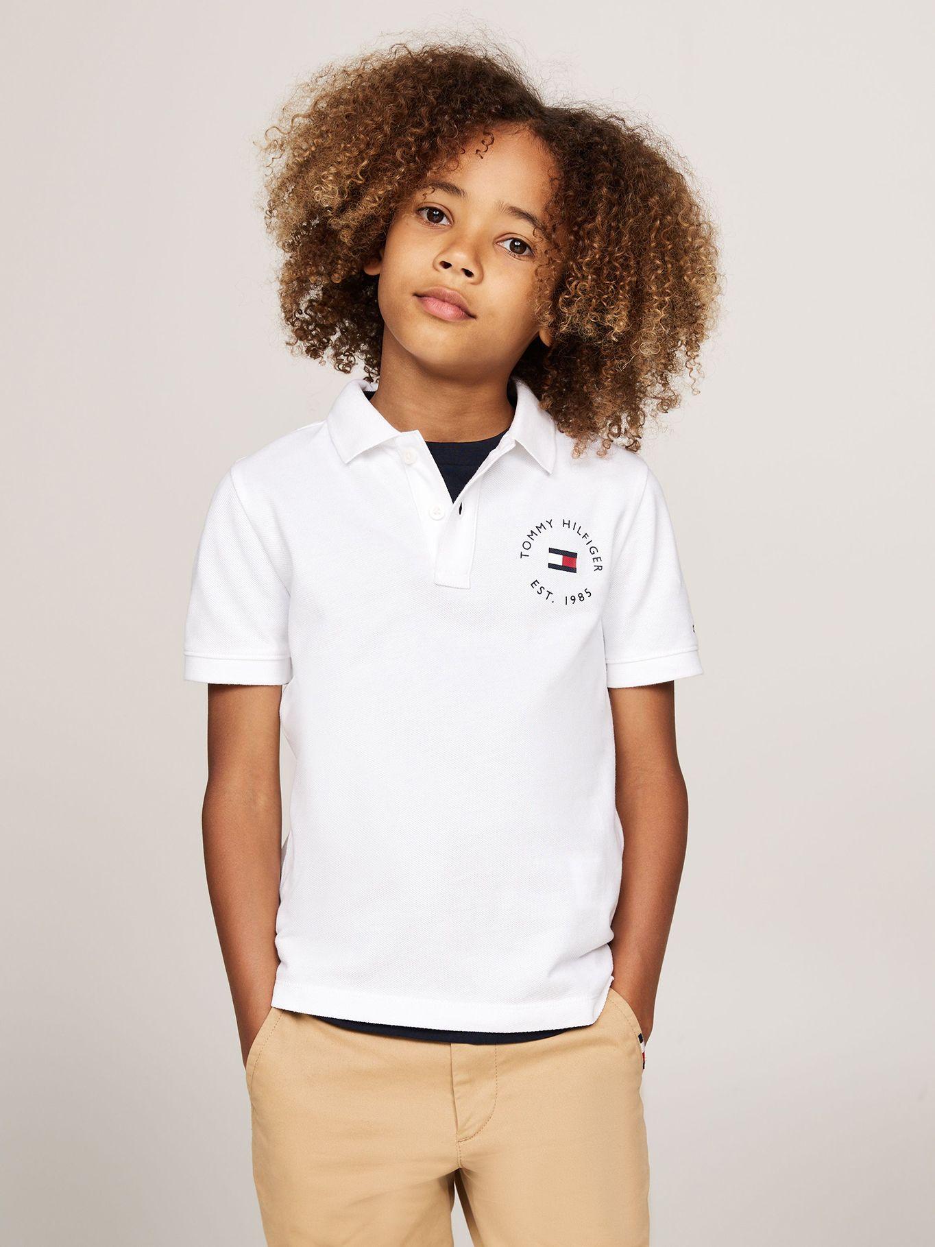 Polo De Niño Con Logo Náutico Blanco Tommy Hilfiger-0