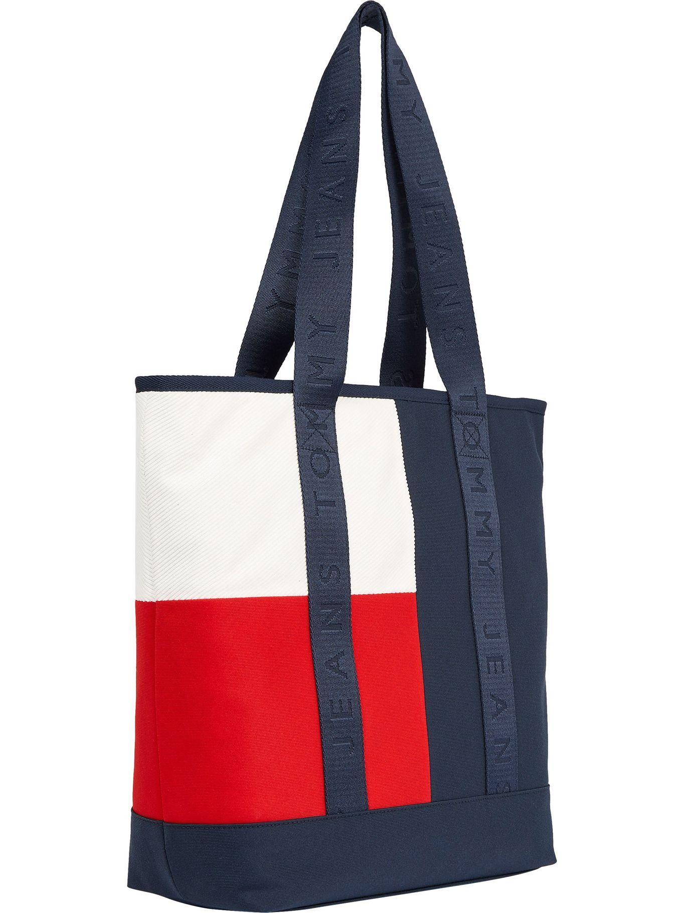 Bolso Tote Signature Color Block Azul Tommy Hilfiger-1