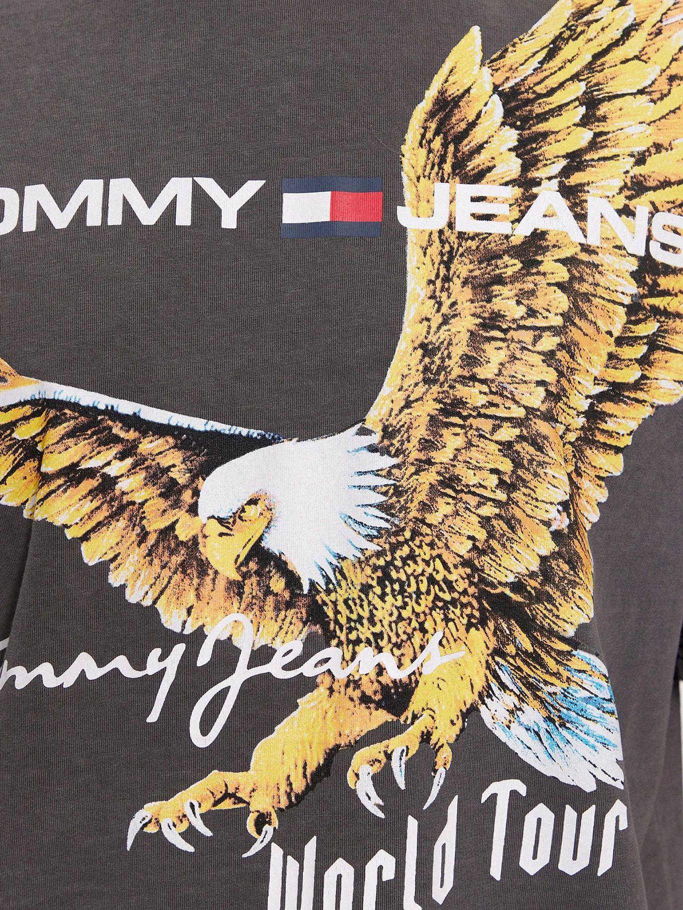 Polera Oversize Con Print De Águila Gris Tommy Jeans-3
