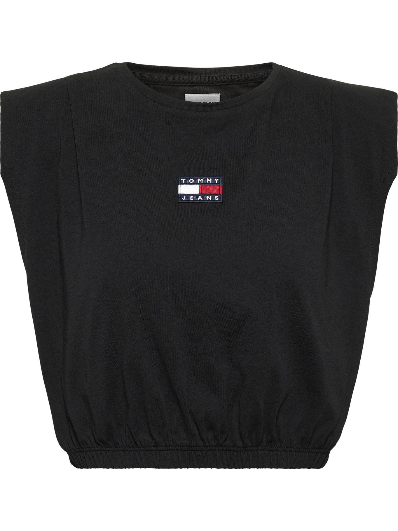 Polera Cropped Con Parche Negro Tommy Hilfiger-0