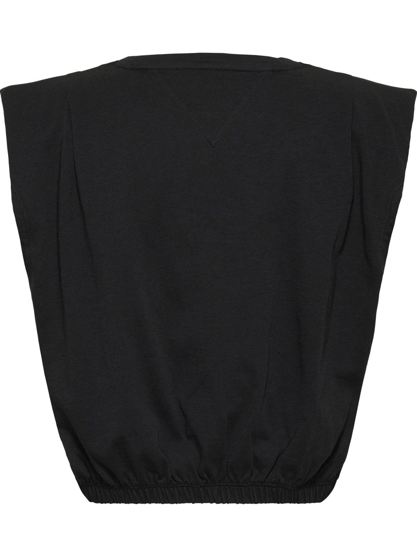 Polera Cropped Con Parche Negro Tommy Hilfiger-1