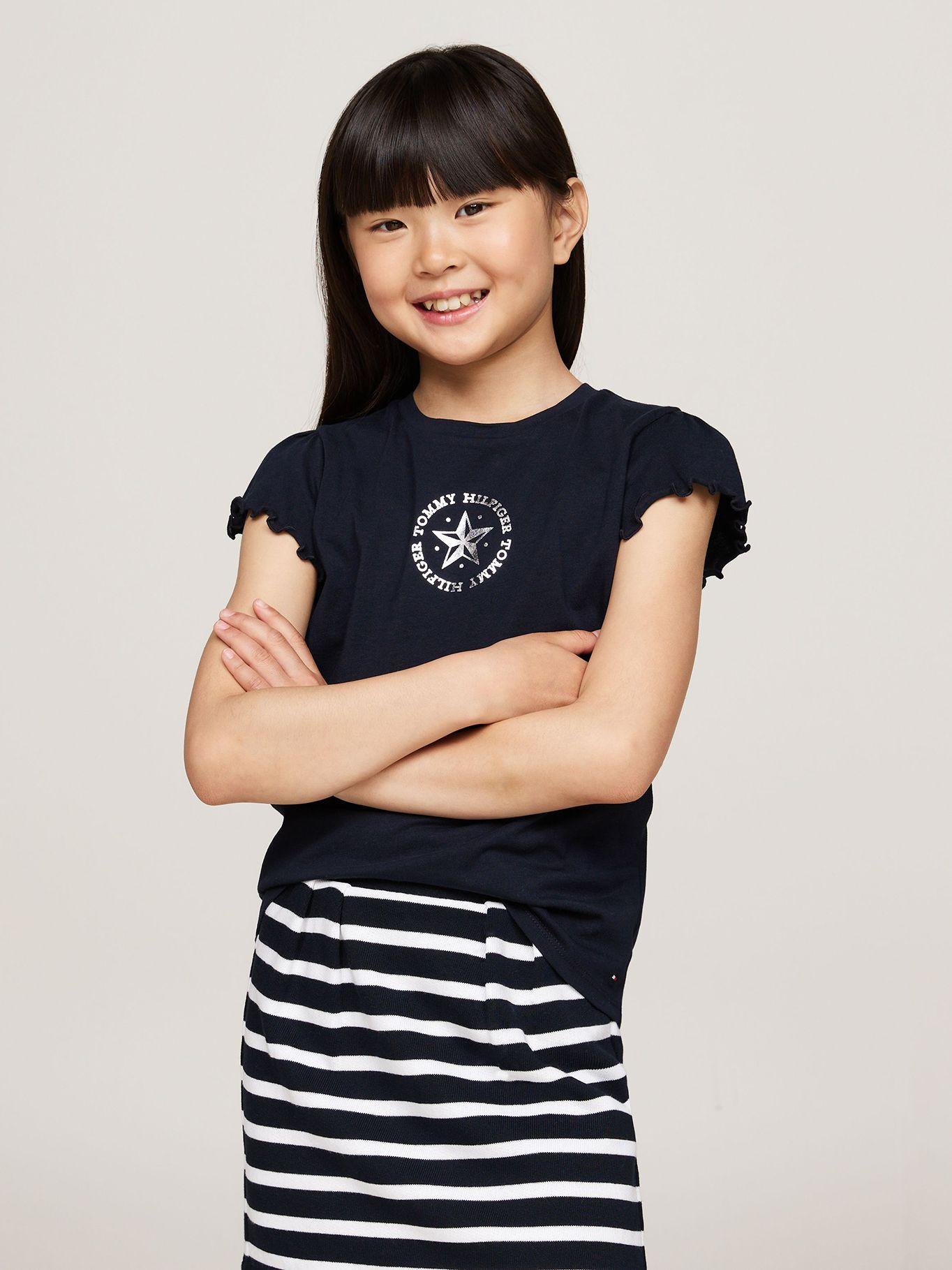 Polera De Niña Con Logo Metálico Azul Tommy Hilfiger-0