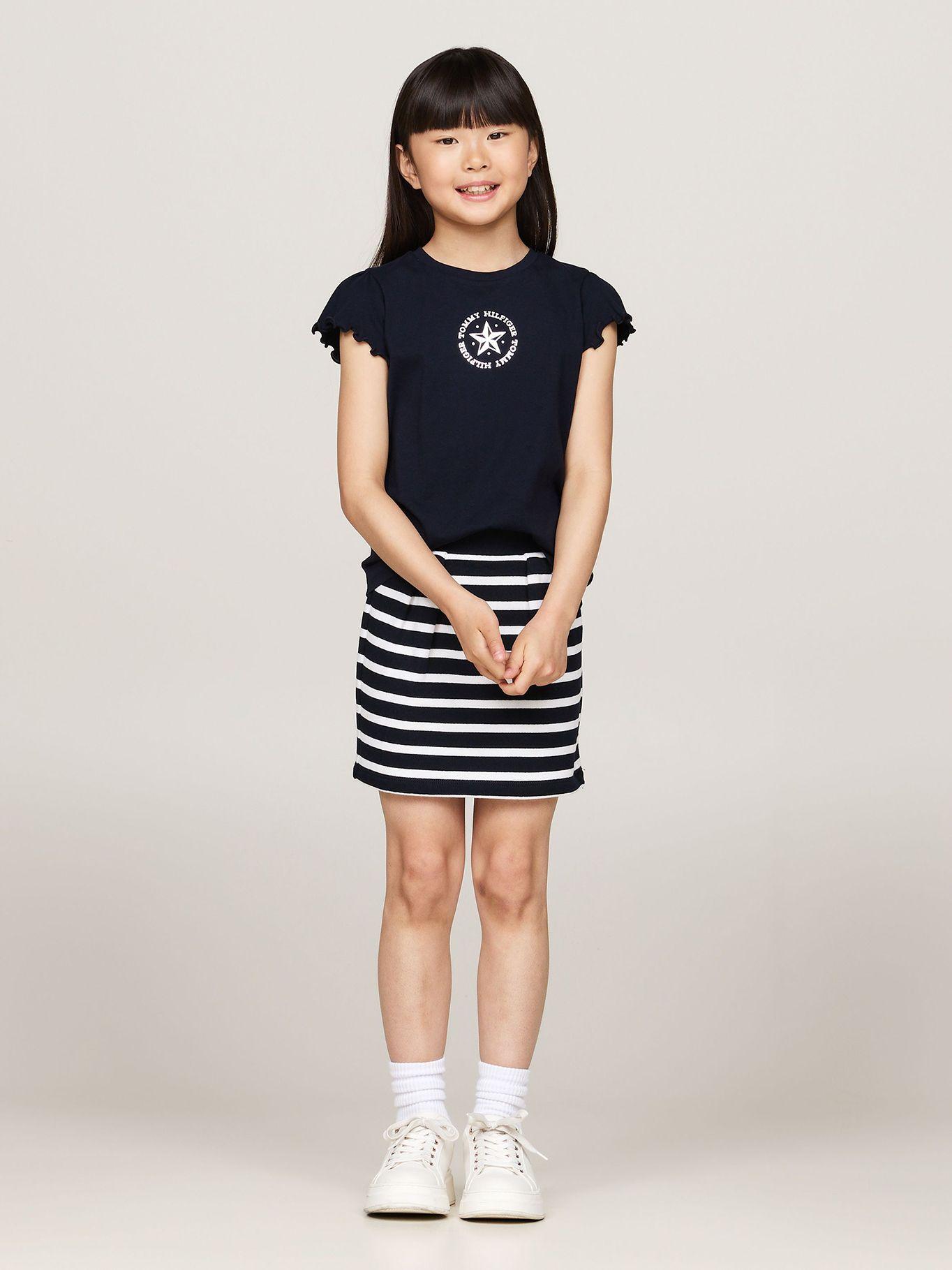 Polera De Niña Con Logo Metálico Azul Tommy Hilfiger-1