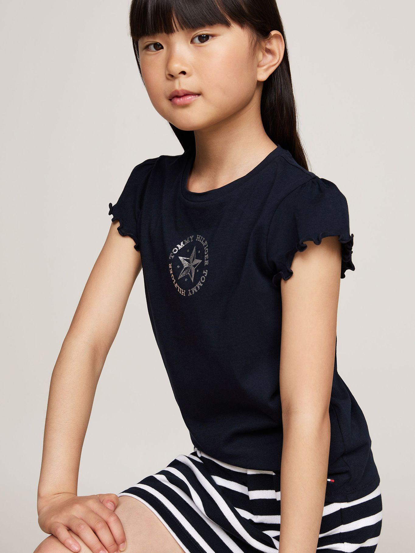 Polera De Niña Con Logo Metálico Azul Tommy Hilfiger-3