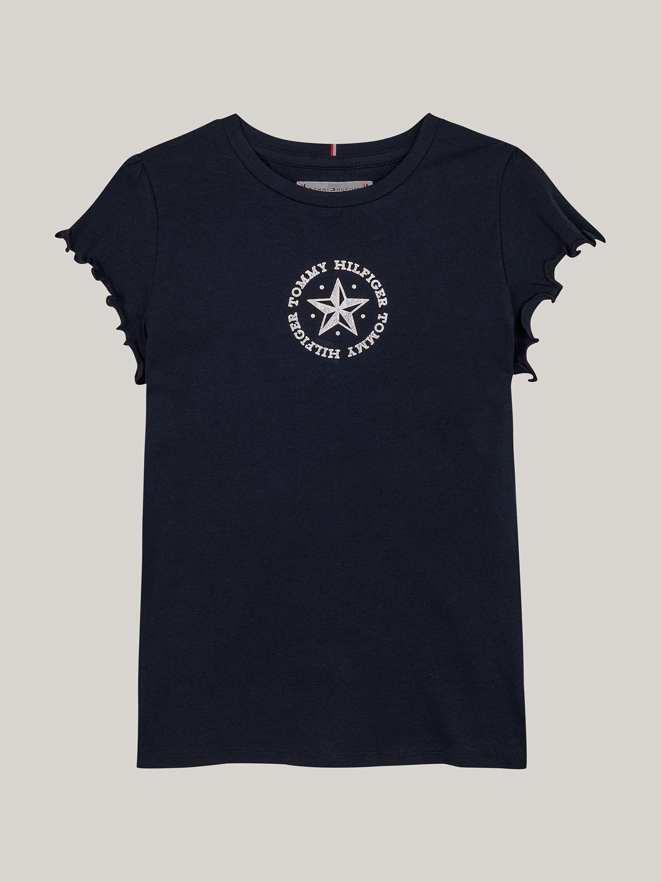Polera De Niña Con Logo Metálico Azul Tommy Hilfiger-4