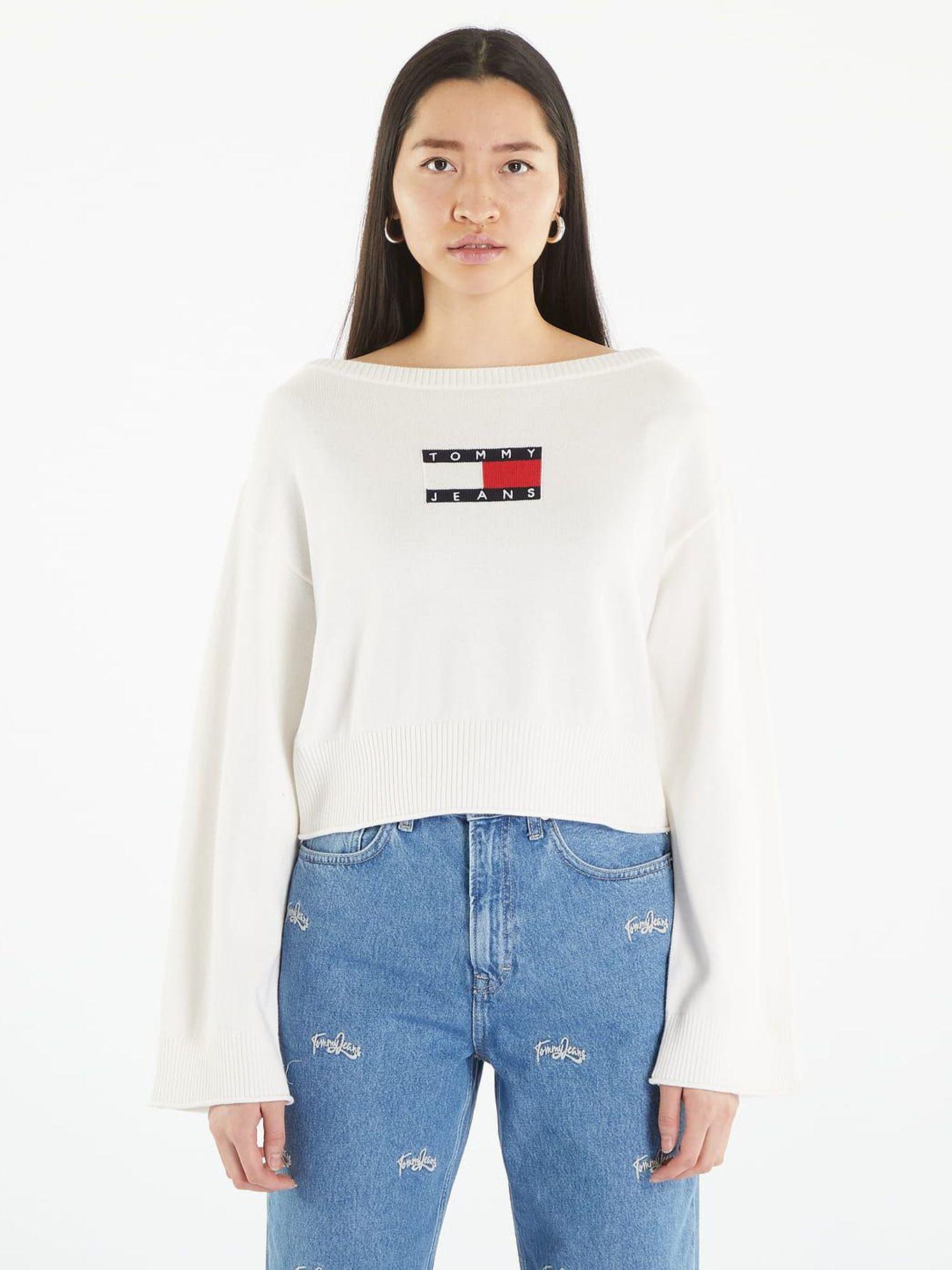 Sweater Center Flag Logo Blanco Tommy Jeans-0