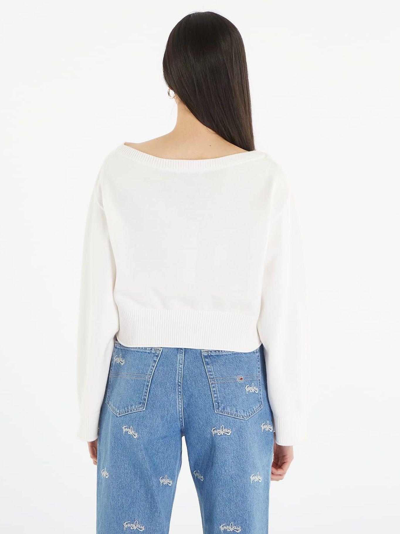 Sweater Center Flag Logo Blanco Tommy Jeans-1