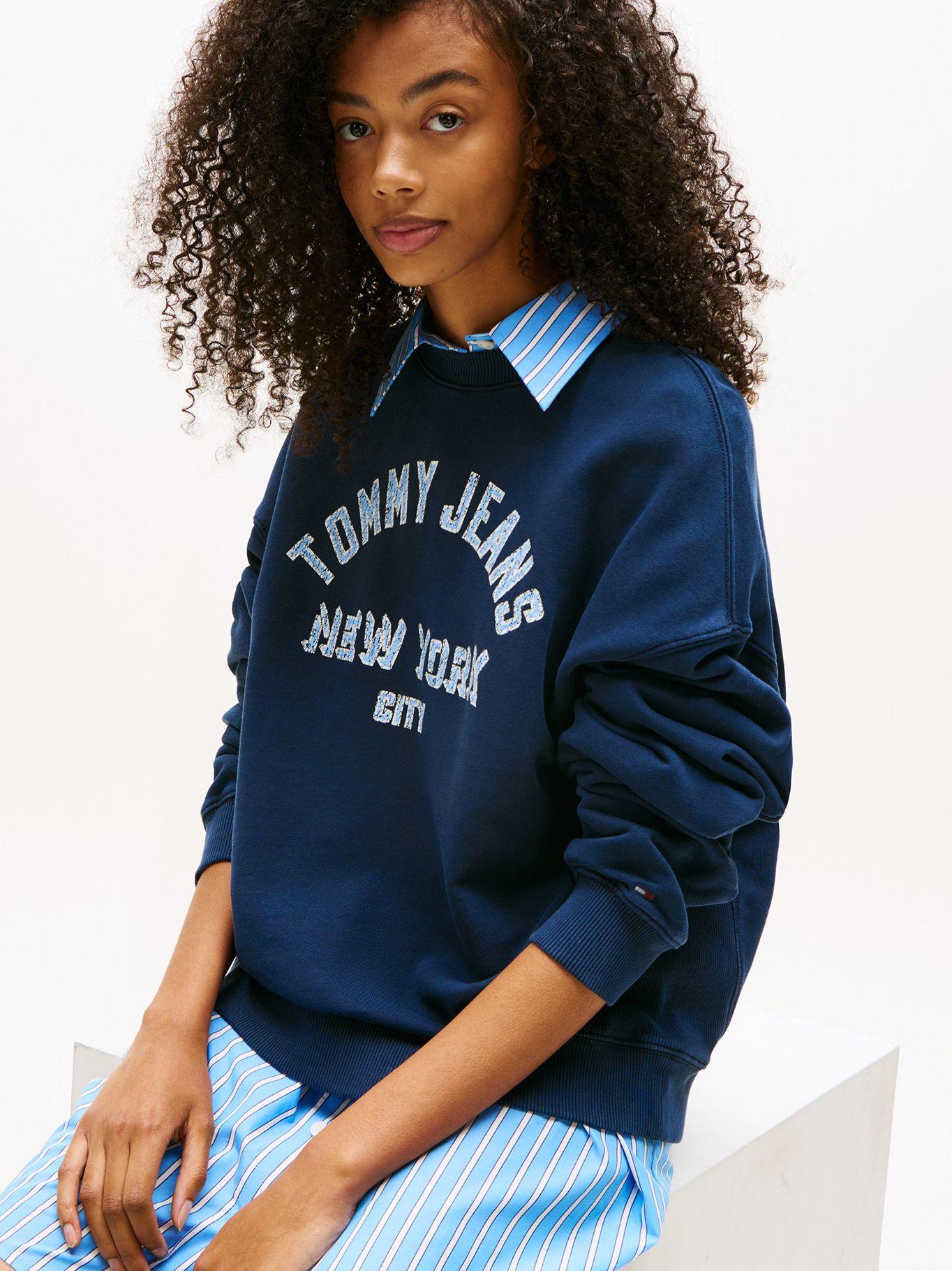 Polerón Relaxed Varsity Azul C1G Tommy Jeans-3