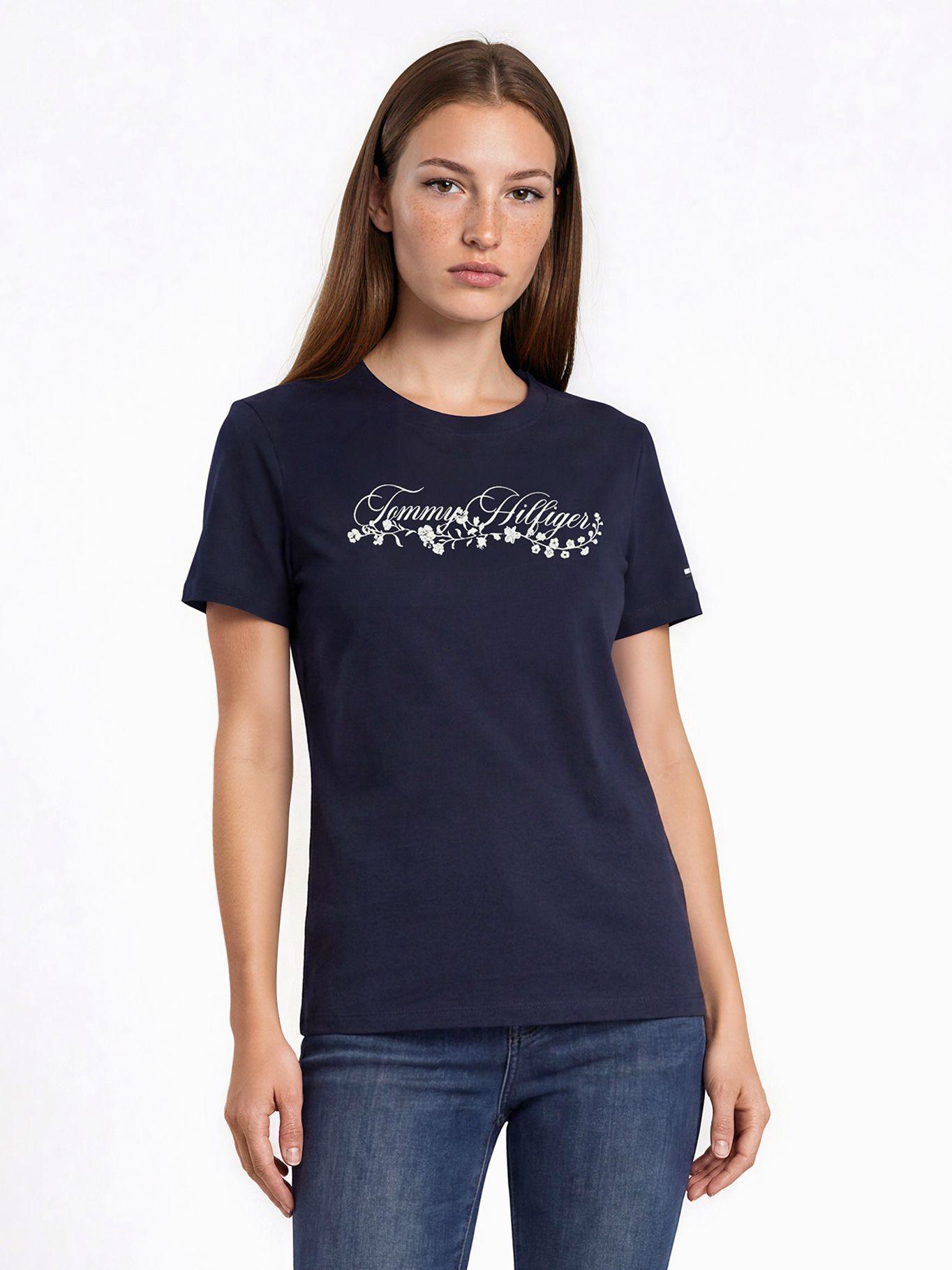 Polera Logo Gráfico Regular Fit Azul Tommy Hilfiger 0YH-0