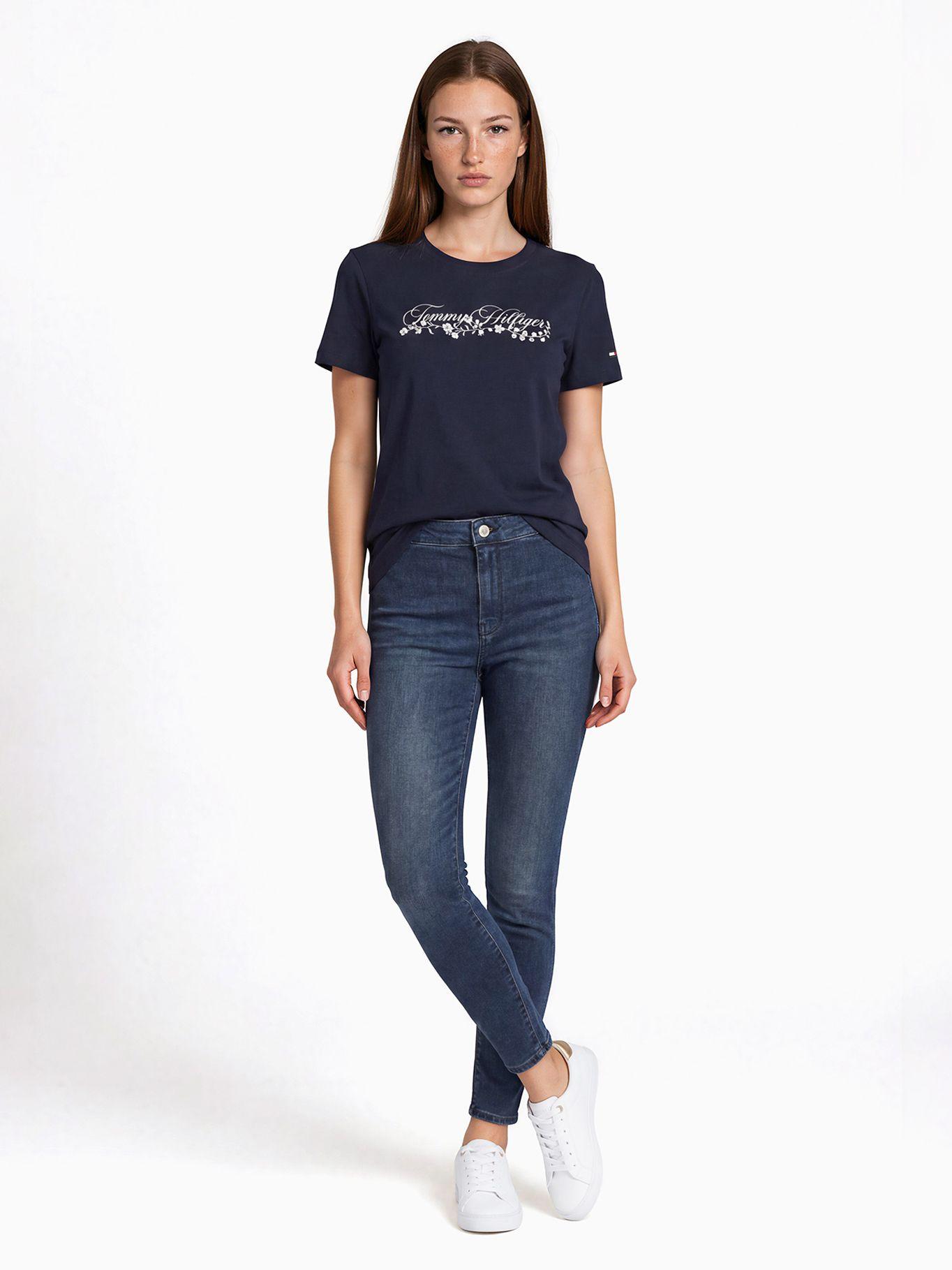 Polera Logo Gráfico Regular Fit Azul Tommy Hilfiger 0YH-1