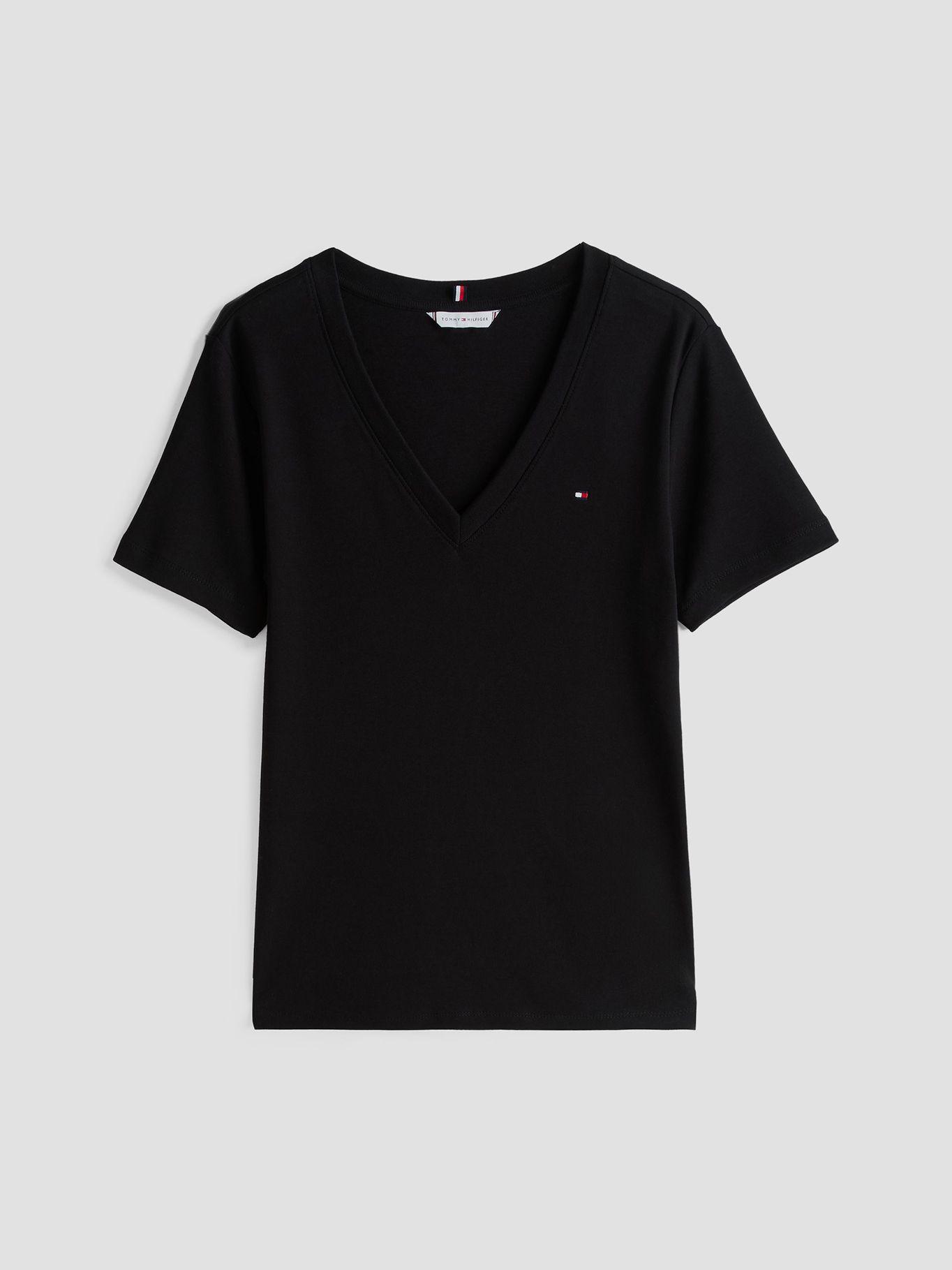 Polera A Rayas V-Neck Slim Fit Negro Tommy Hilfiger-4