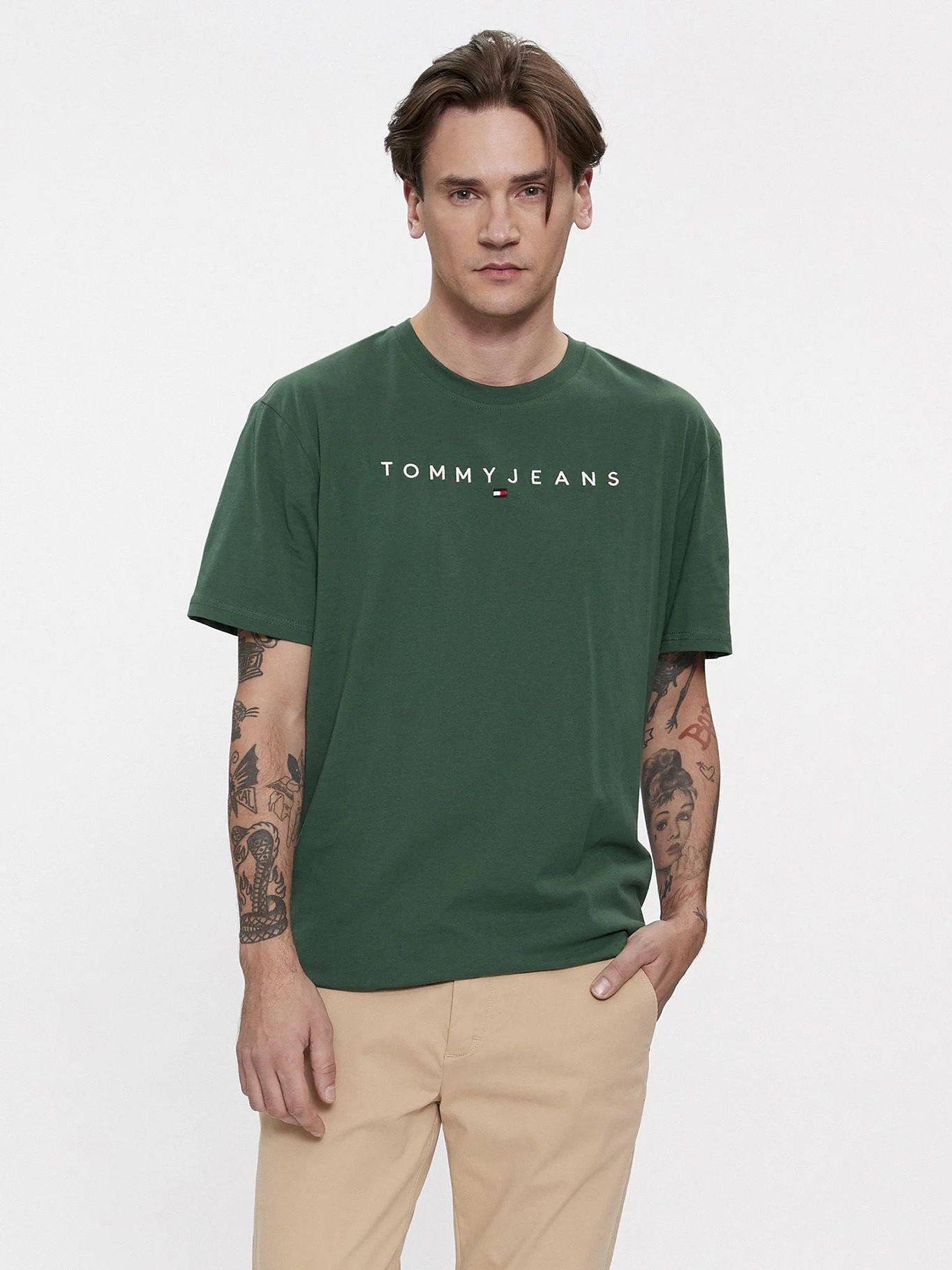 POLERA REGULAR LINEAR LOGO VERDE TOMMY JEANS-0
