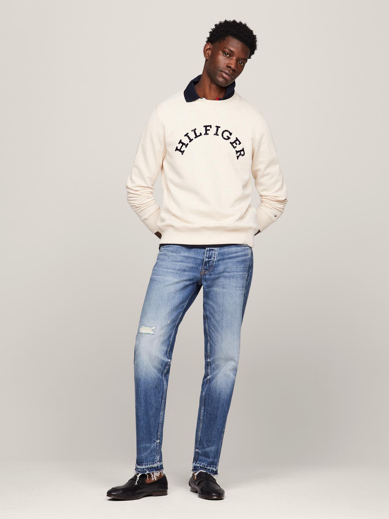 Polerón Con Logo Arqueado Beige Tommy Hilfiger-1