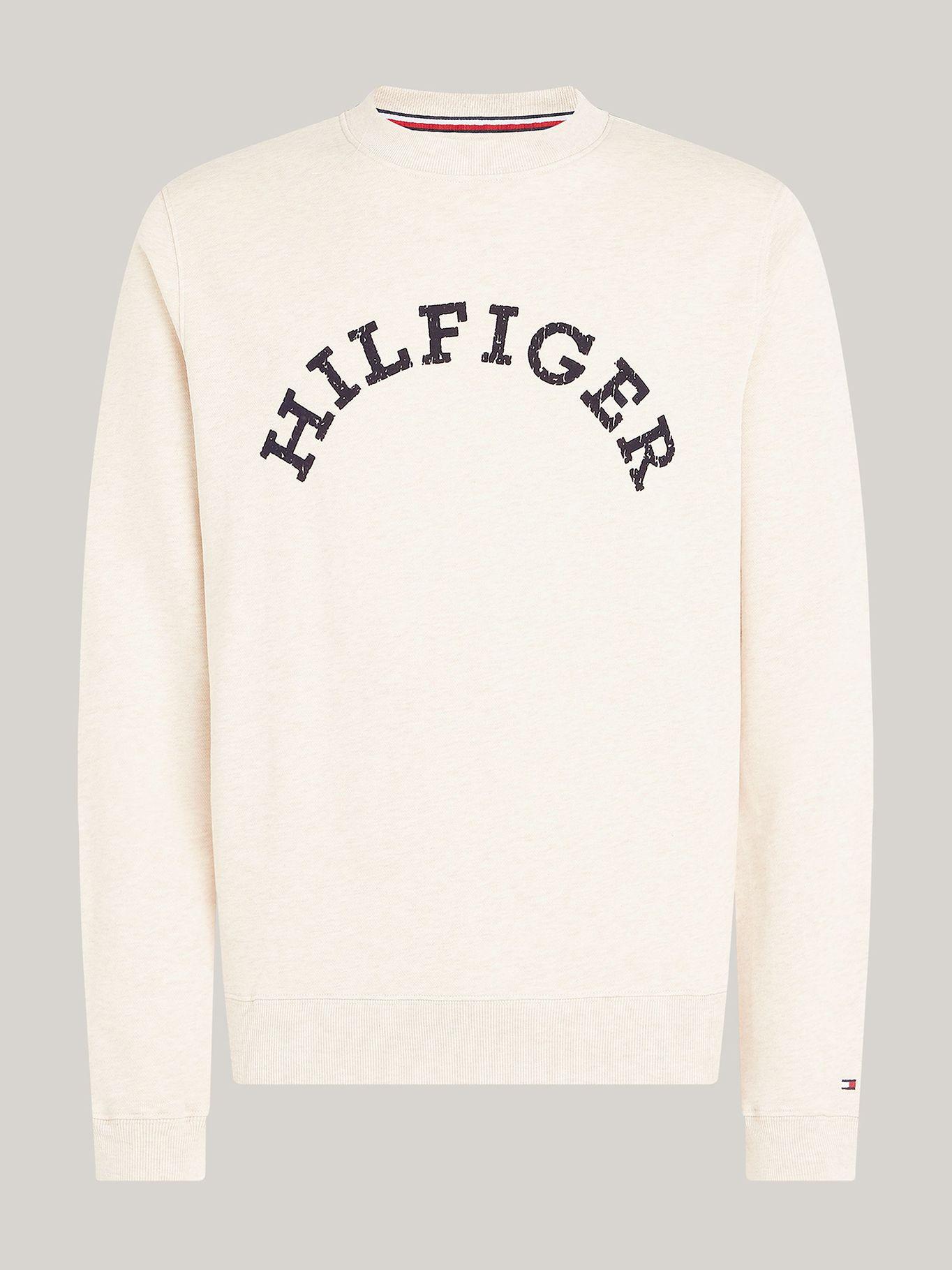 Polerón Con Logo Arqueado Beige Tommy Hilfiger-4