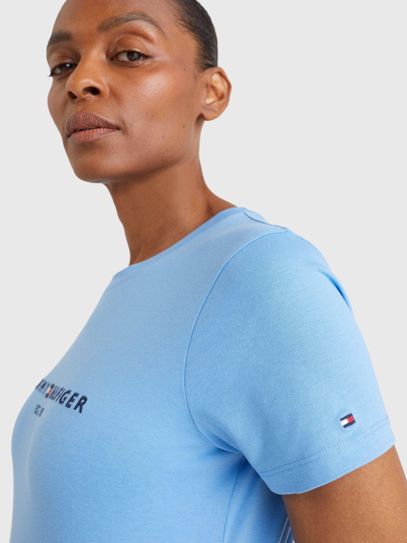 Polera Essential Logo Celeste Tommy Hilfiger JN2-2