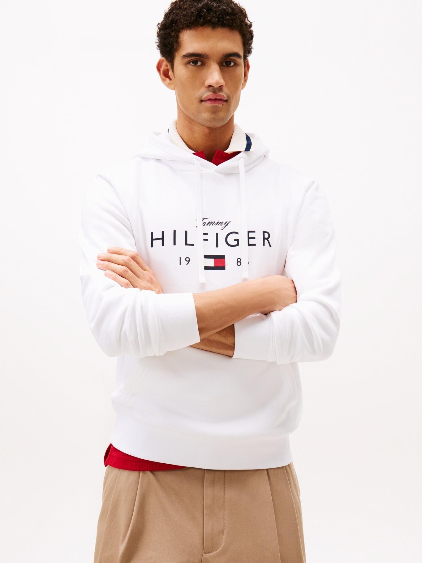 Polerón Hoodie Con Logo Tommy Hilfiger Blanco-0