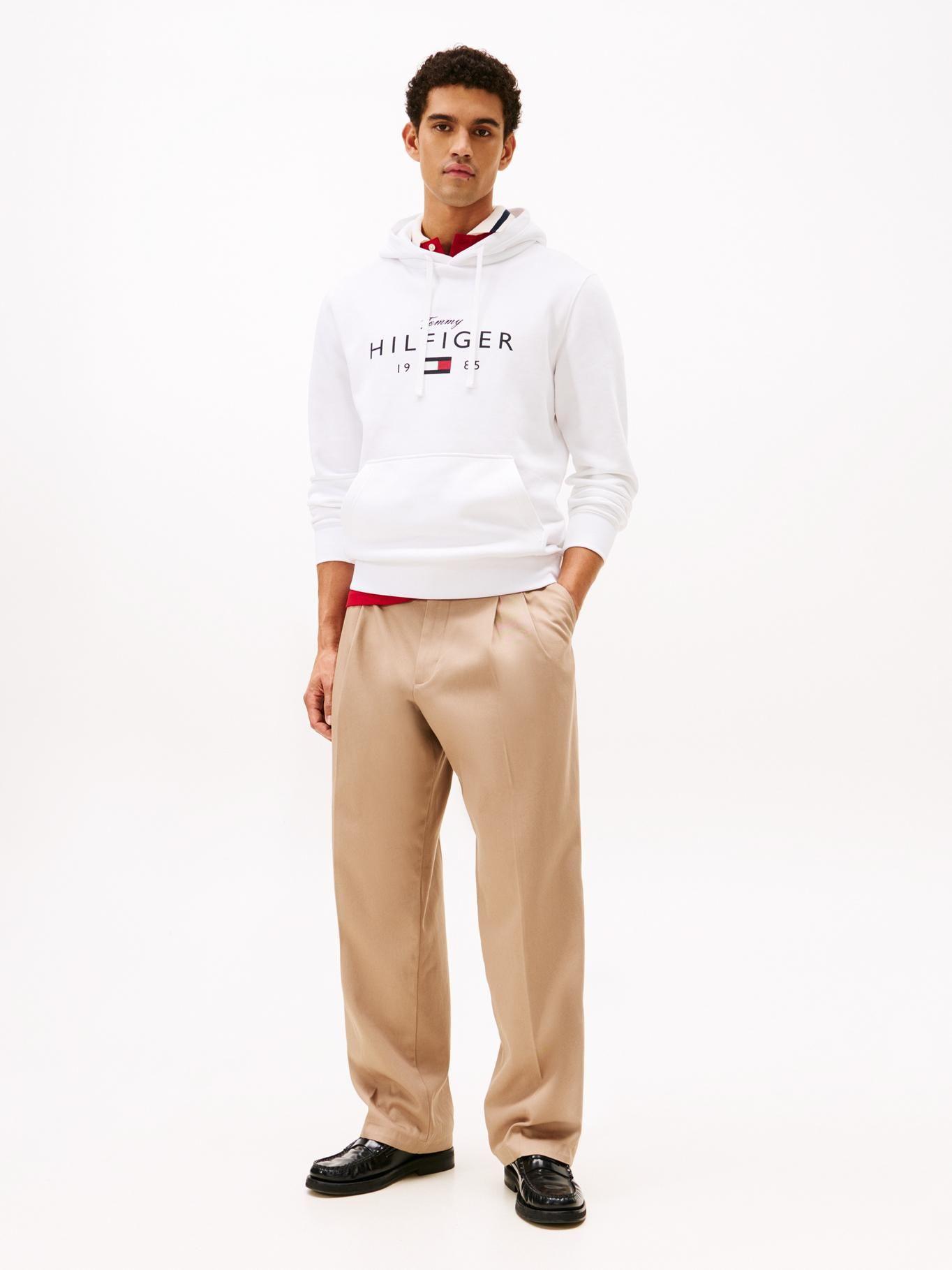 Polerón Hoodie Con Logo Tommy Hilfiger Blanco-1