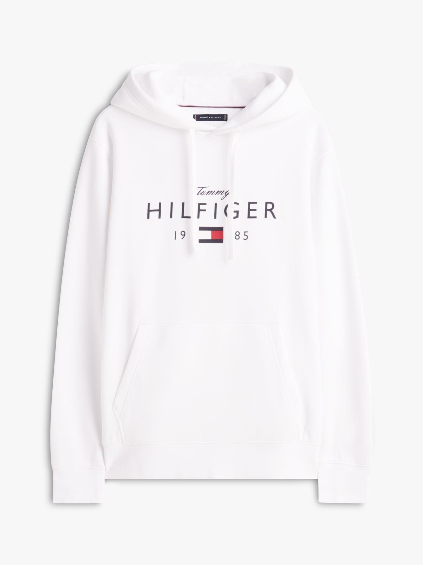 Polerón Hoodie Con Logo Tommy Hilfiger Blanco-4