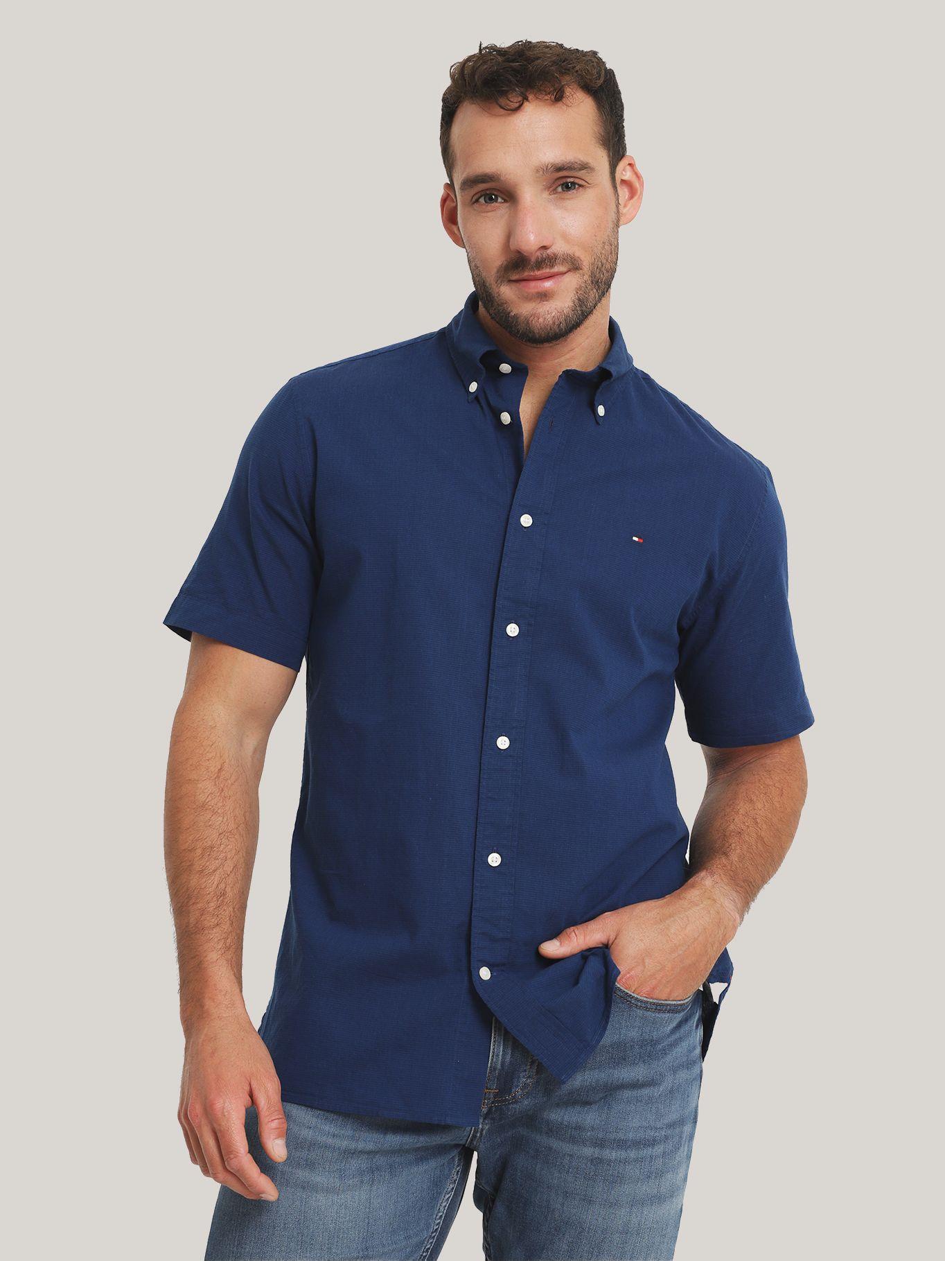 Camisa Solid Con Logo Azul Tommy Hilfiger-0