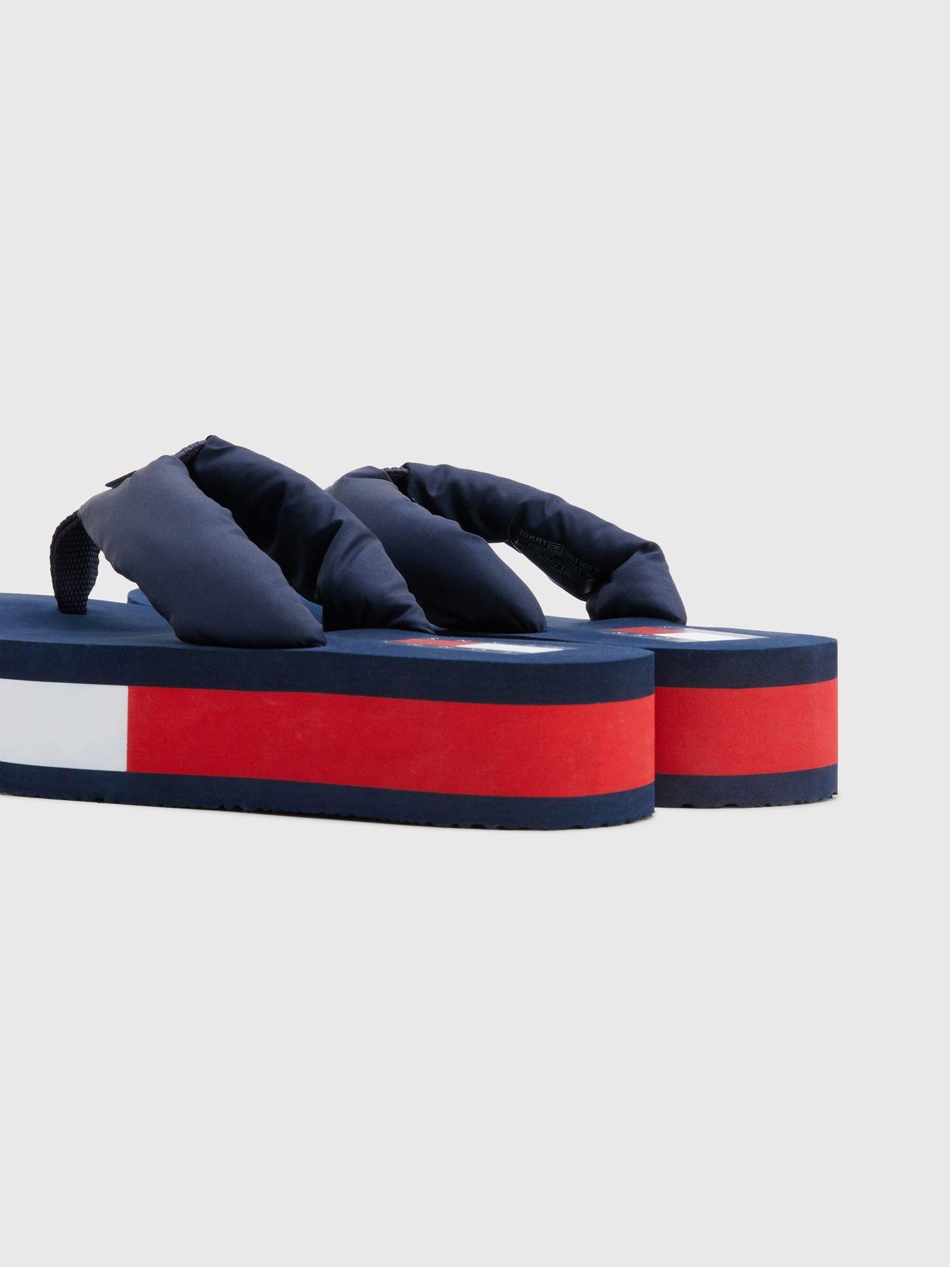 Sandalias Con Plataforma Flag Logo Azul Tommy Hilfiger-1
