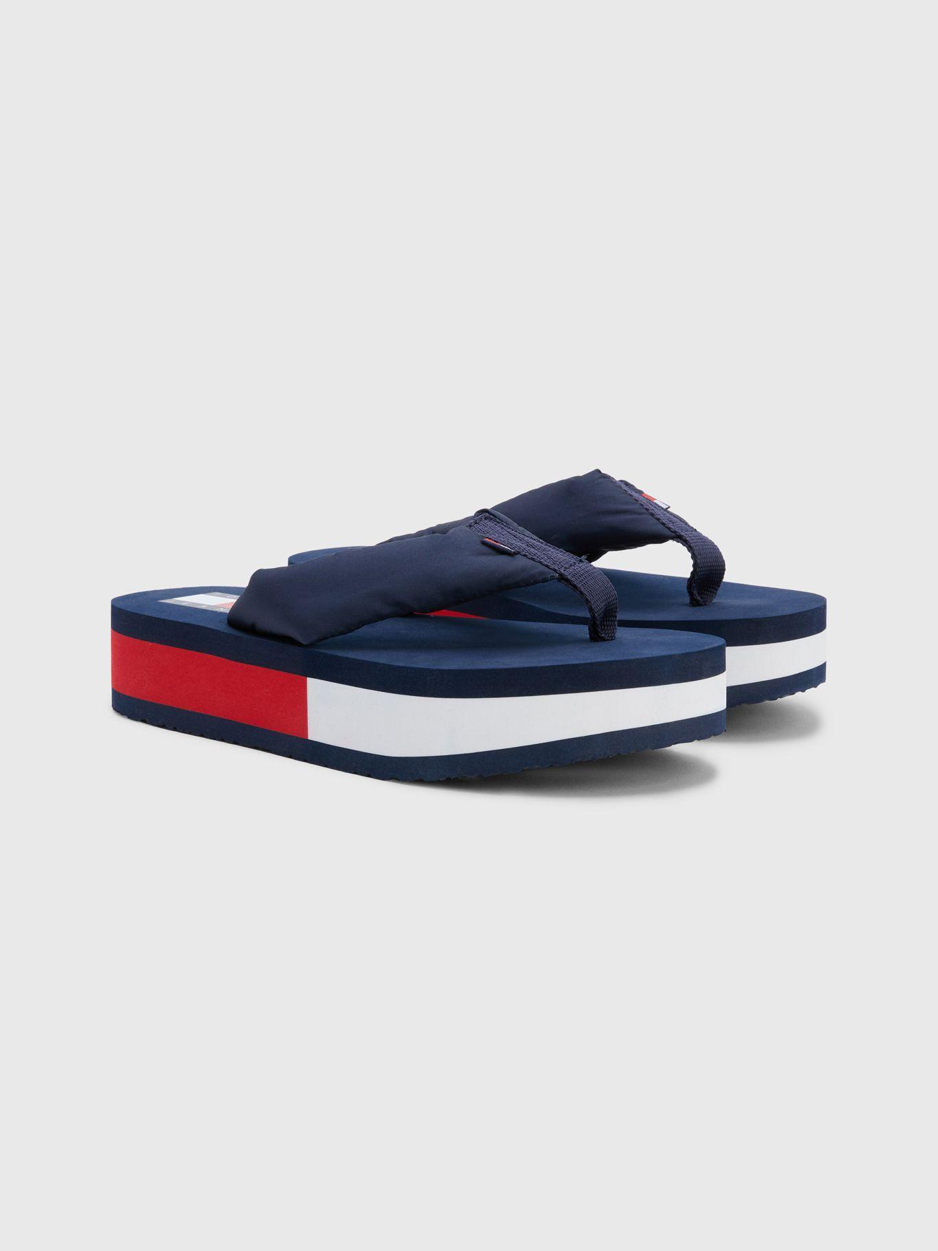 Sandalias Con Plataforma Flag Logo Azul Tommy Hilfiger-0