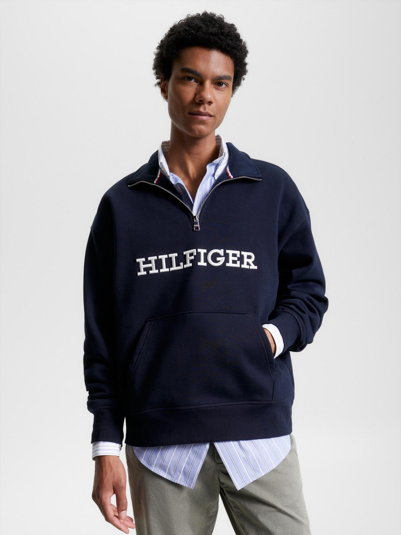 Polerón Con Medio Cierre Monotype Azul Tommy Hilfiger-0