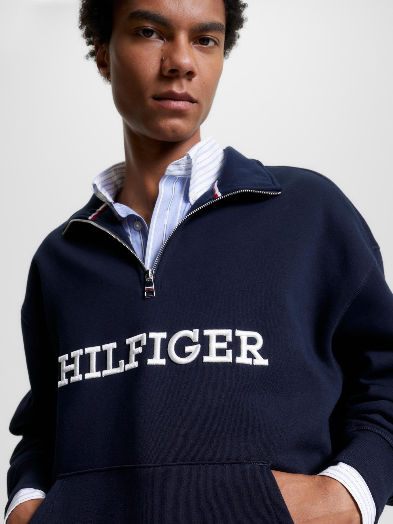 Polerón Con Medio Cierre Monotype Azul Tommy Hilfiger-3