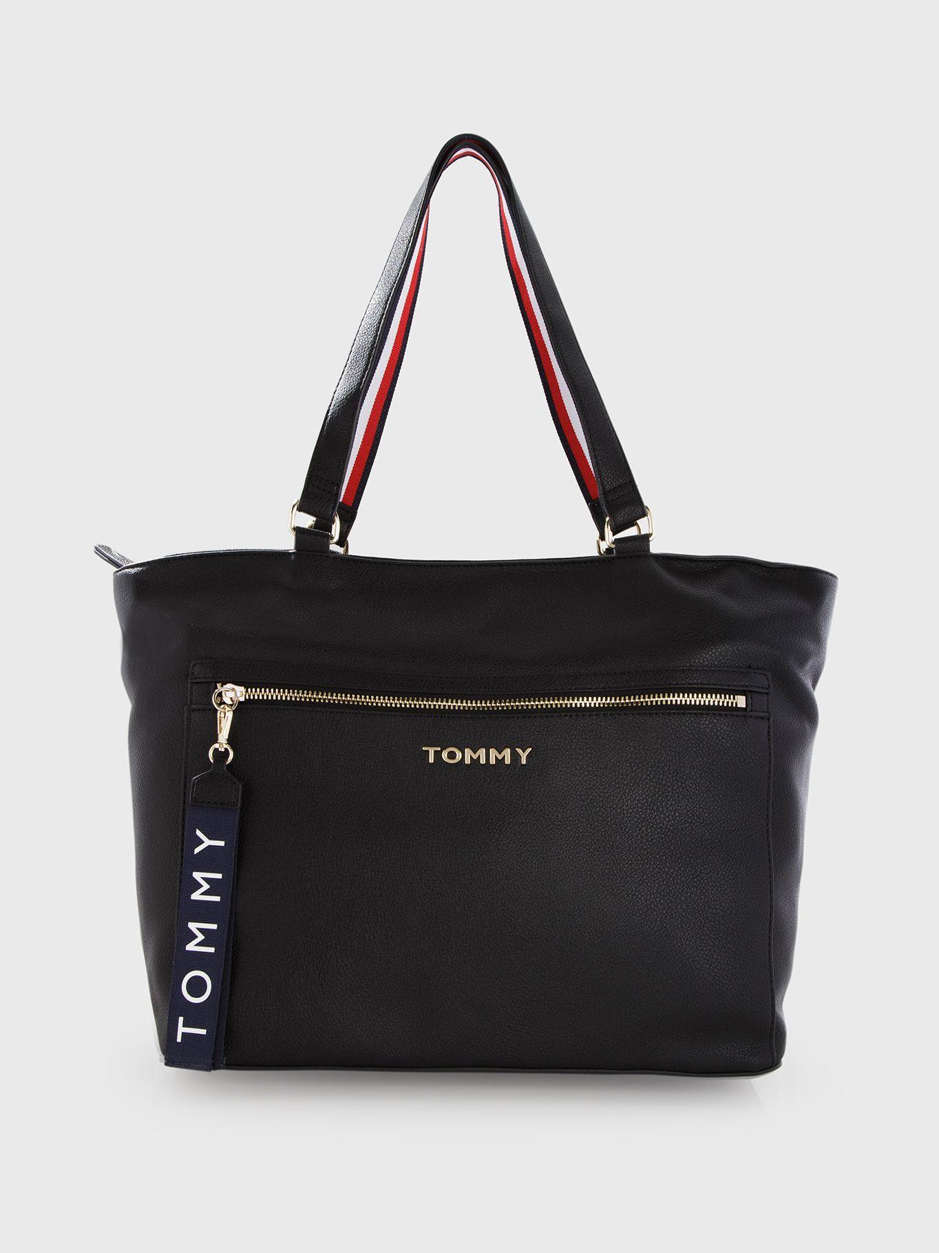 Tote Charm Day Pebble Negro Tommy Hilfiger M2-0