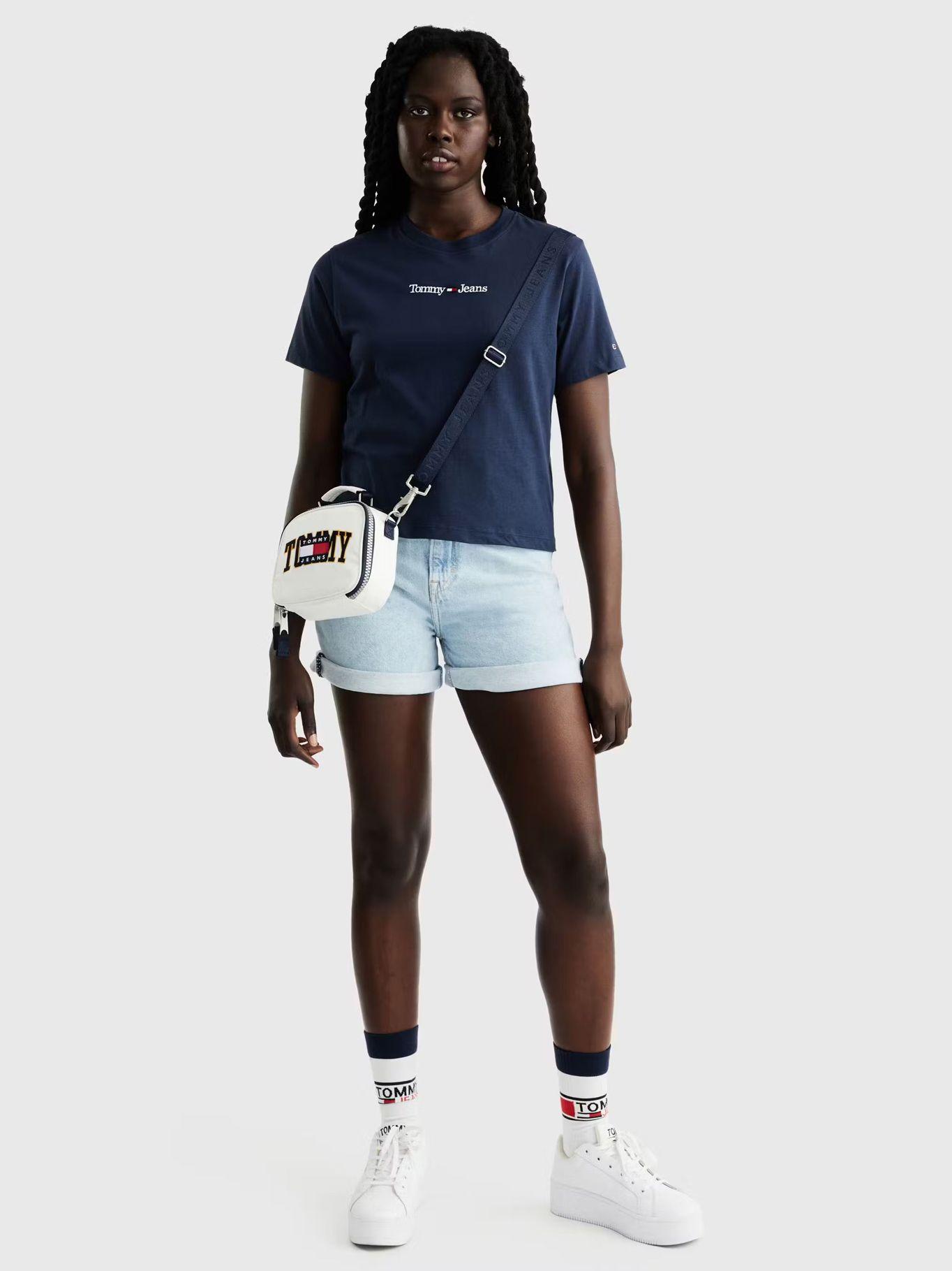 Polera Classic Serif Logo Azul Tommy Jeans-1