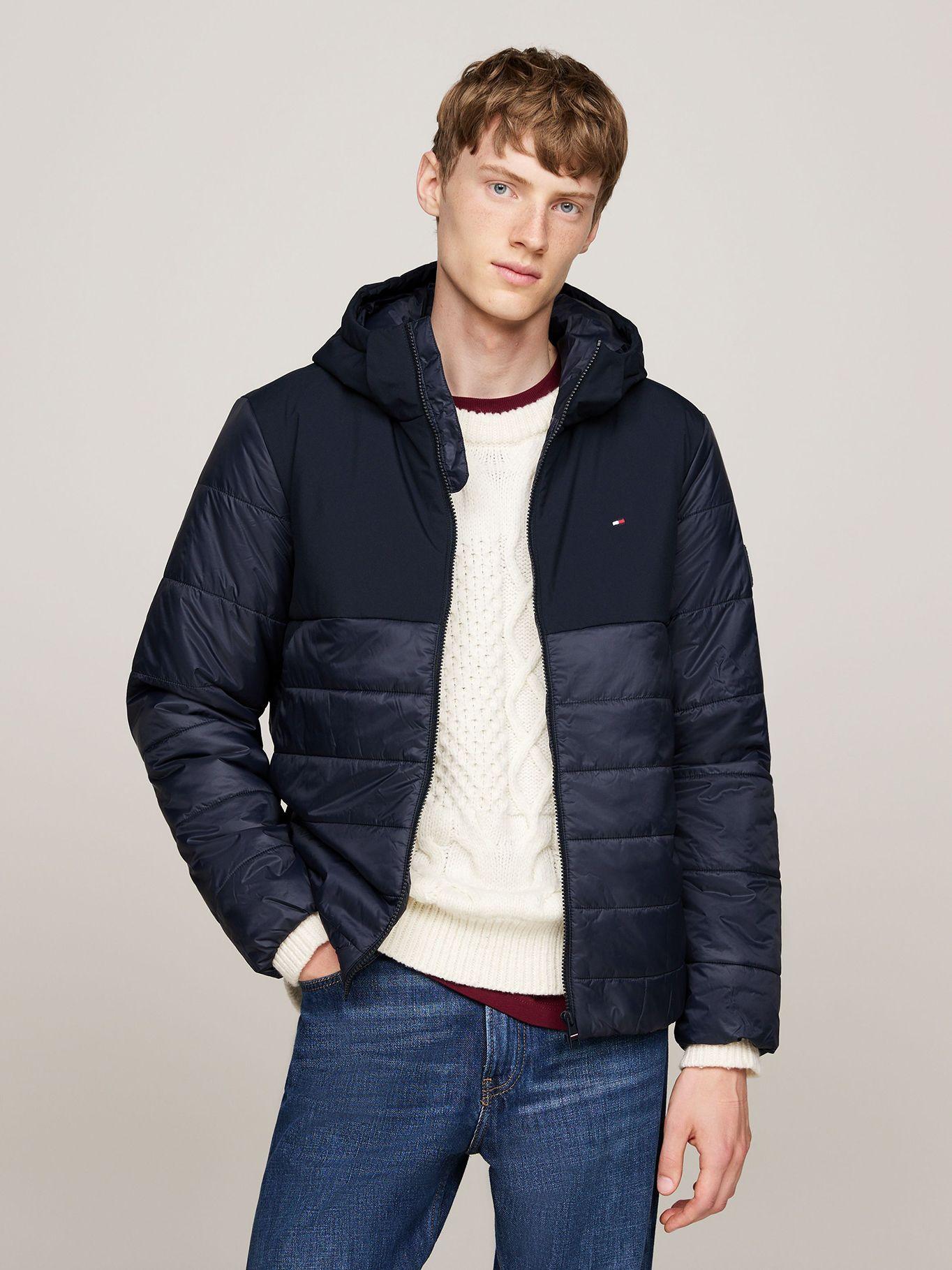 Parka Mixed Media Solid Azul Tommy Hilfiger-0