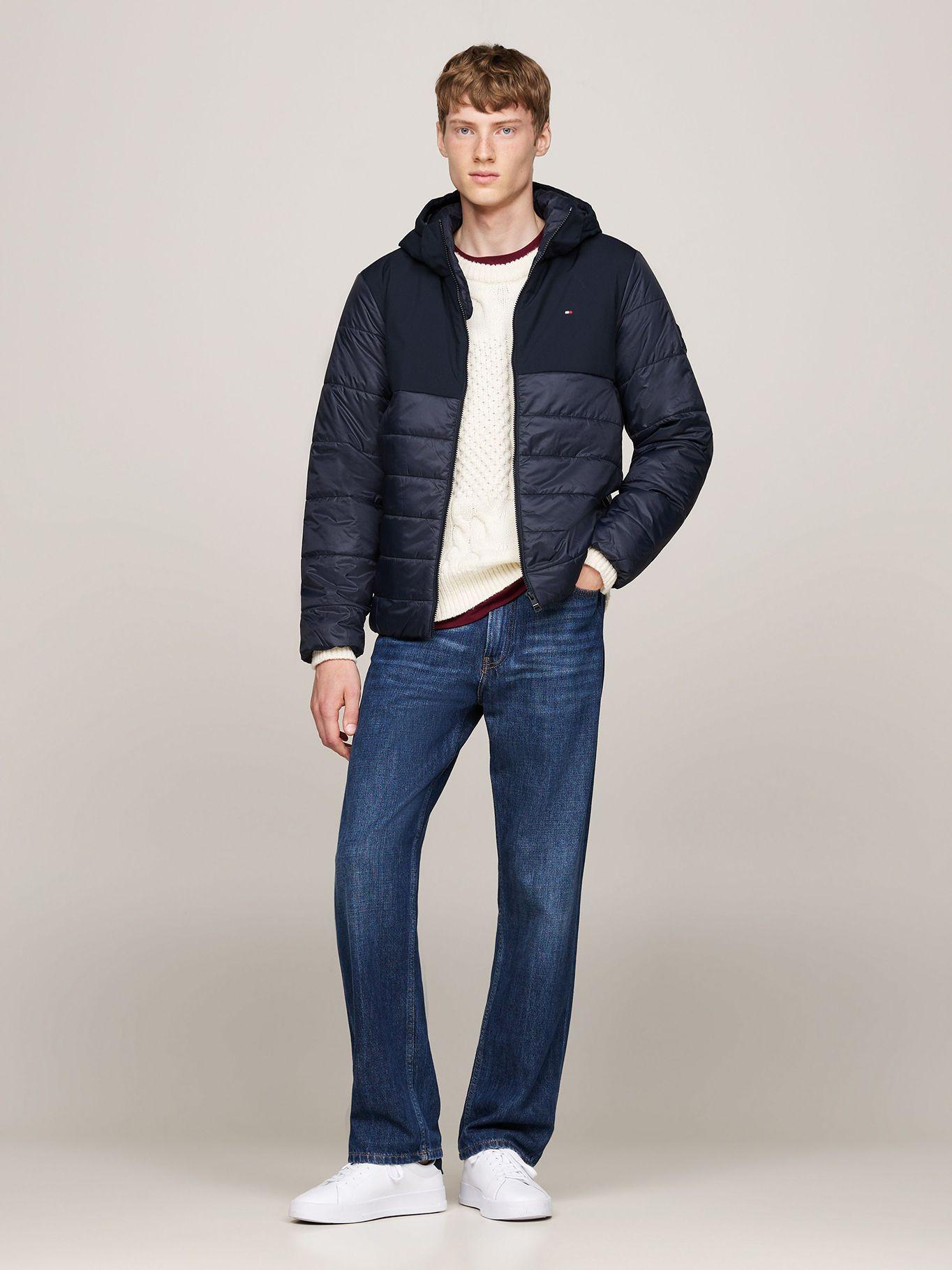 Parka Mixed Media Solid Azul Tommy Hilfiger-1
