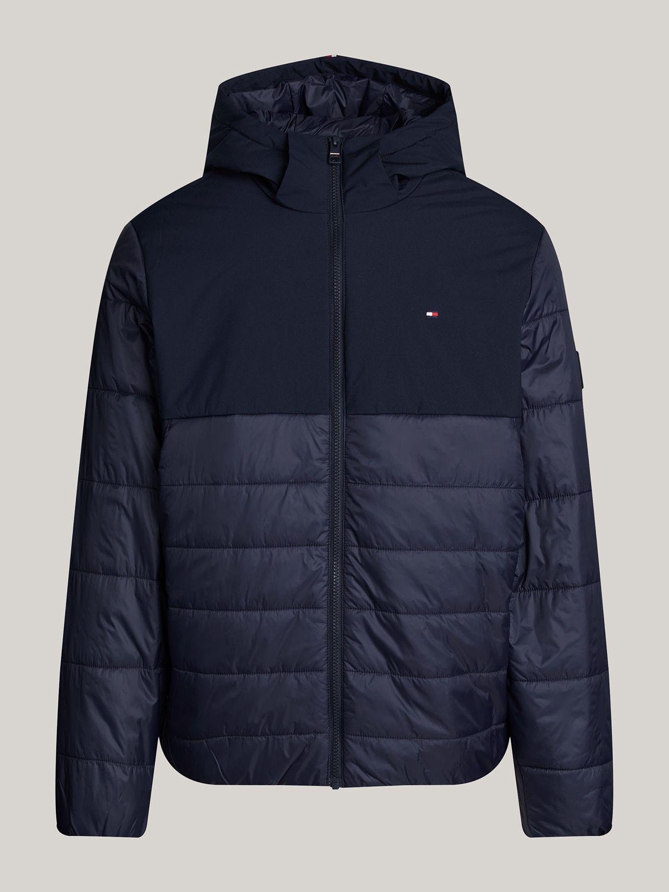 Parka Mixed Media Solid Azul Tommy Hilfiger-4