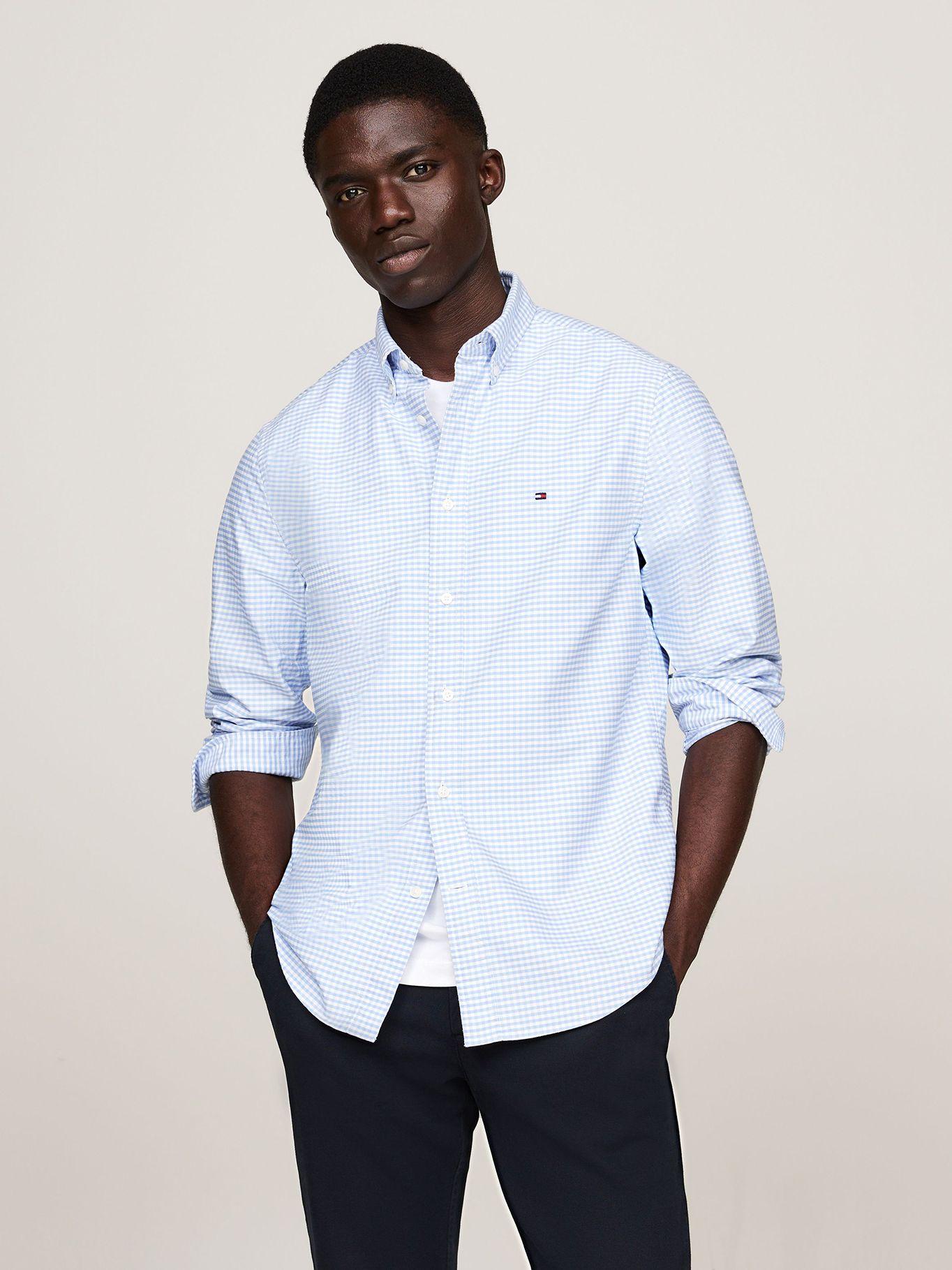 Camisa Heritage Oxford Gingham Regular Fit Celeste Tommy Hilfiger-0