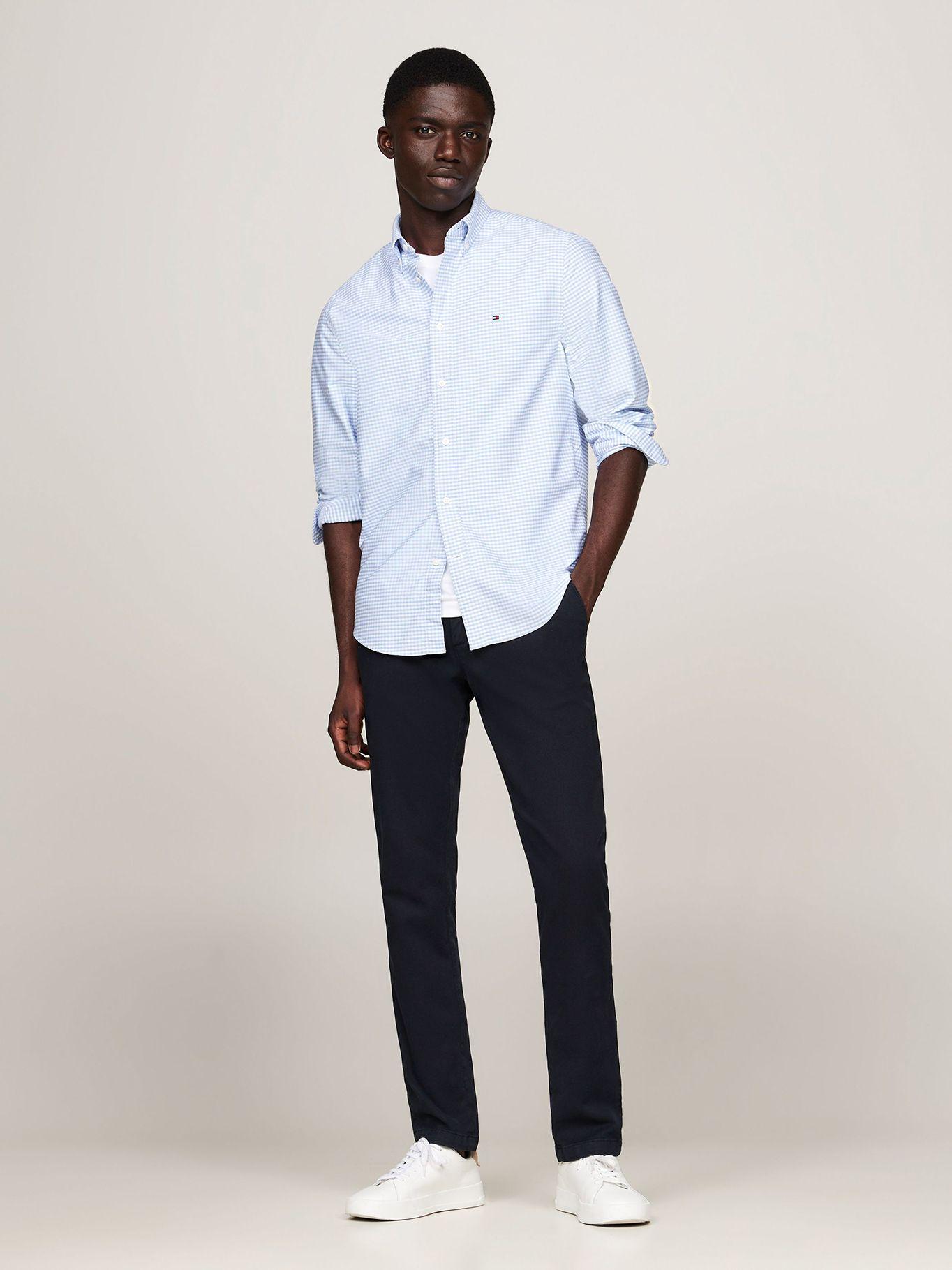 Camisa Heritage Oxford Gingham Regular Fit Celeste Tommy Hilfiger-1