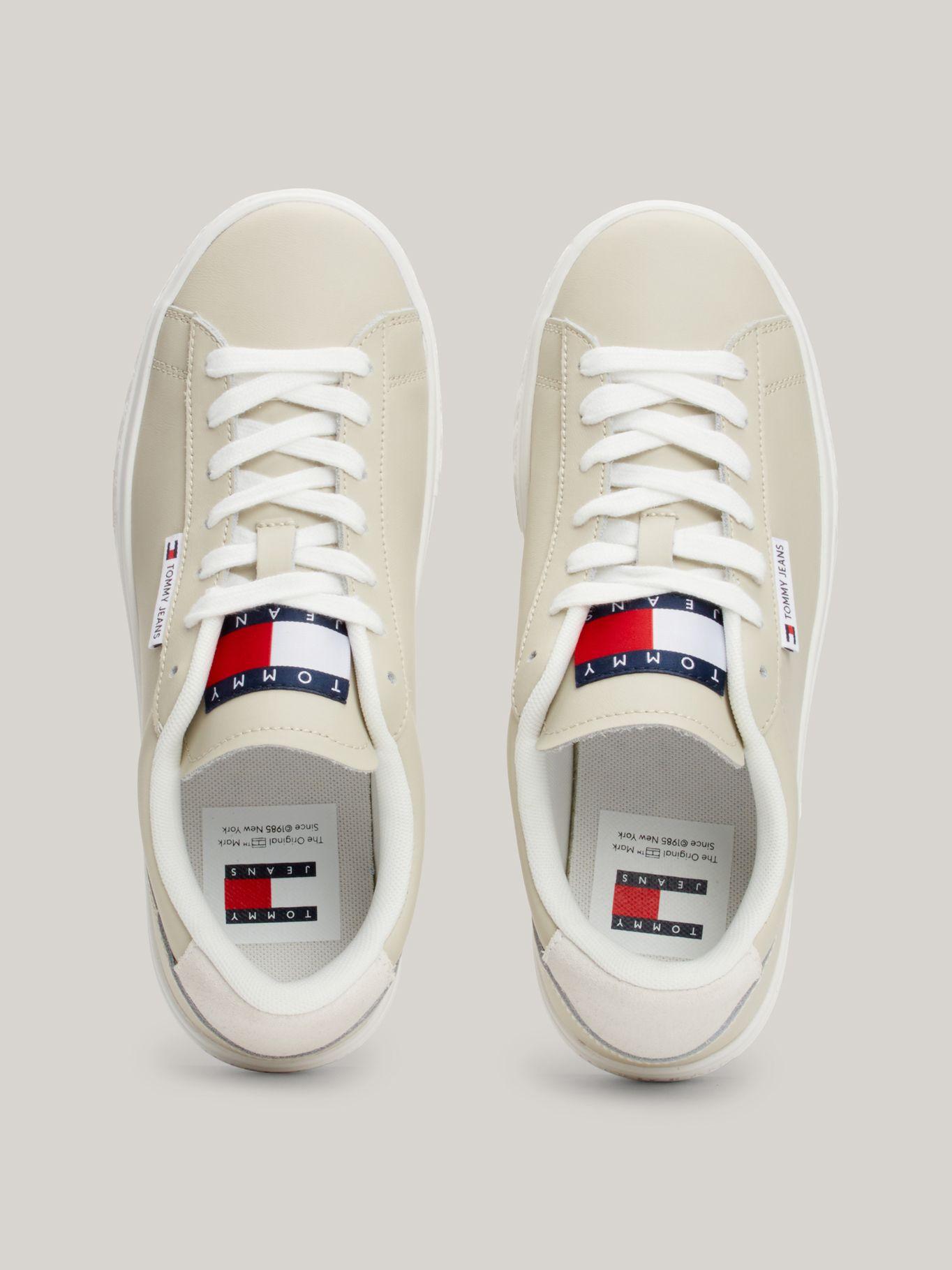 Zapatillas Essential De Cuero Logo Beige Tommy Hilfiger-2