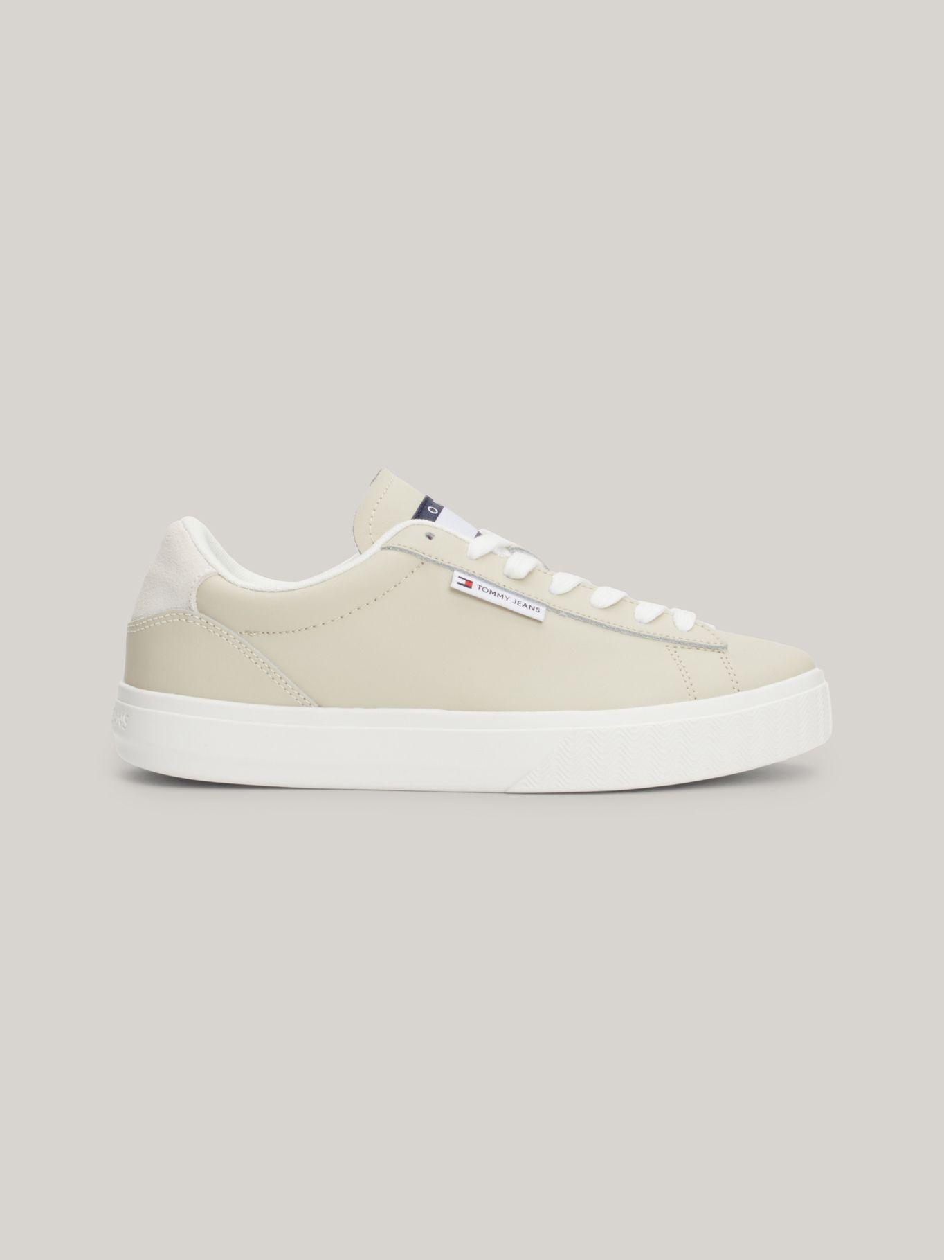 Zapatillas Essential De Cuero Logo Beige Tommy Hilfiger-4